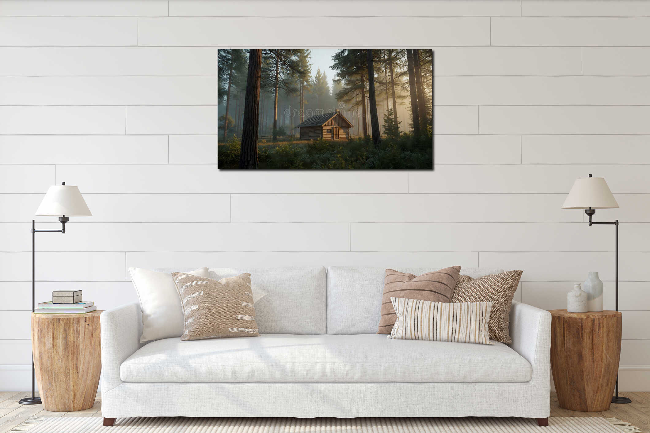 Canvas hanging interior mockup