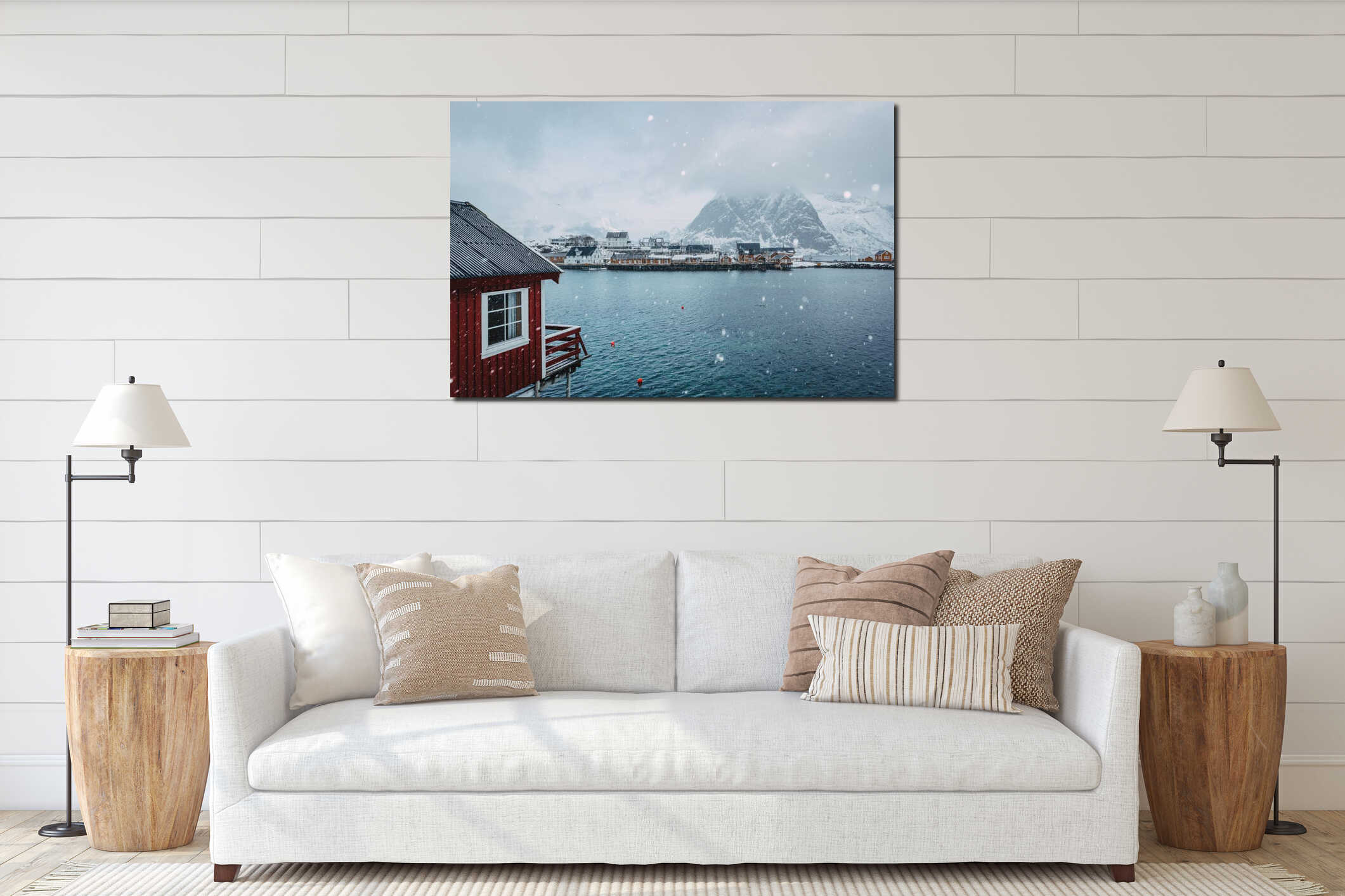 Canvas hanging interior mockup