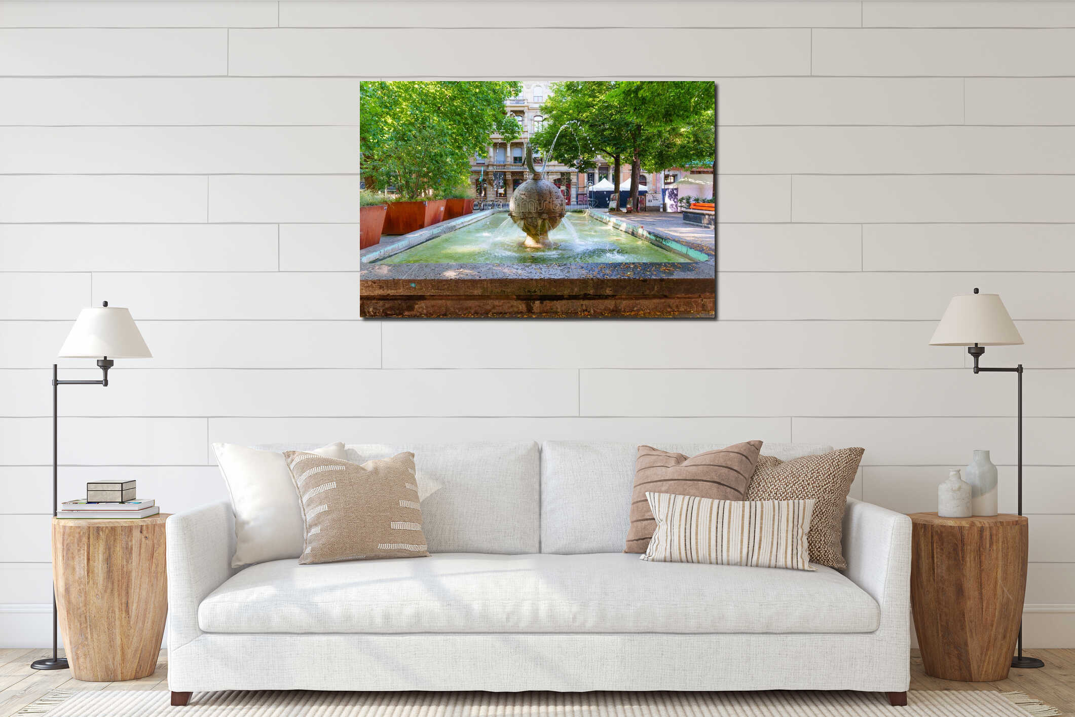 Canvas hanging interior mockup