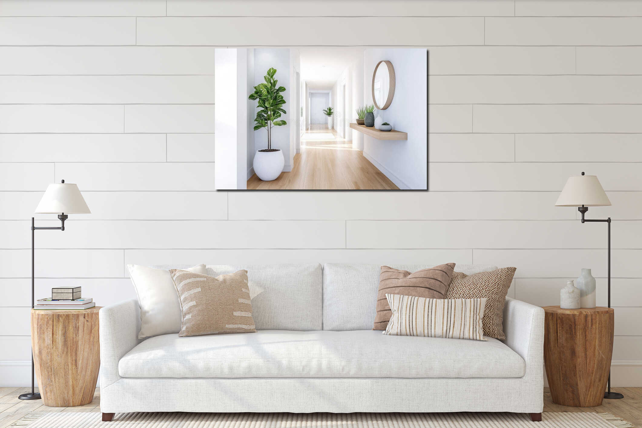 Canvas hanging interior mockup