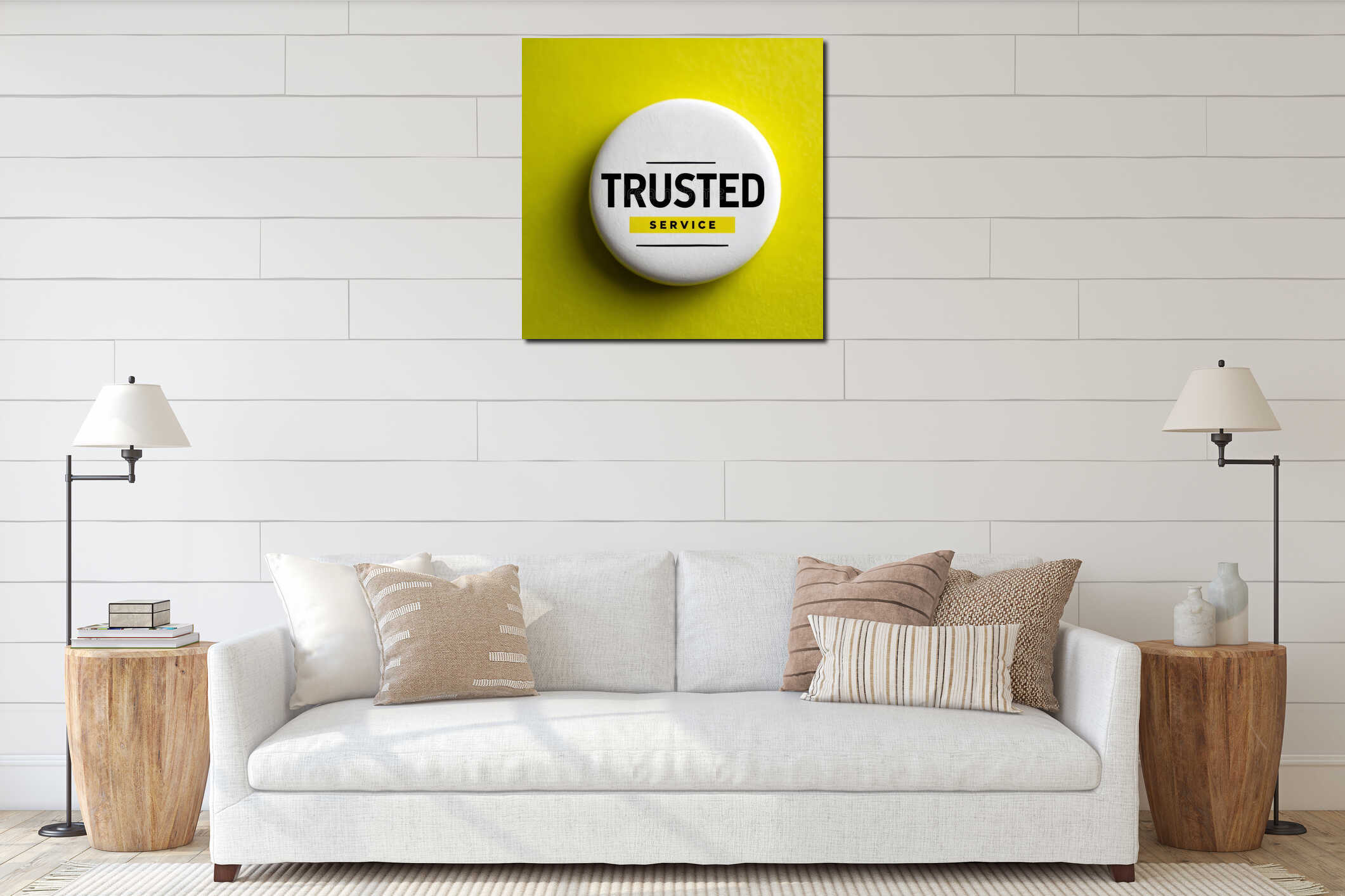 Canvas hanging interior mockup