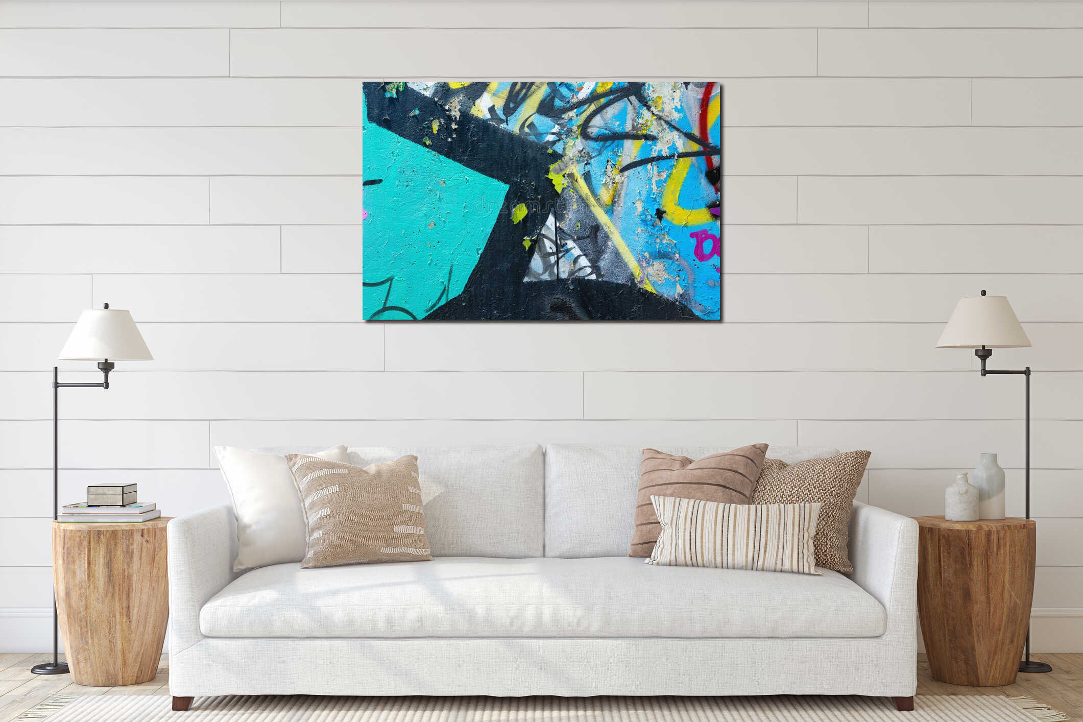 Canvas hanging interior mockup
