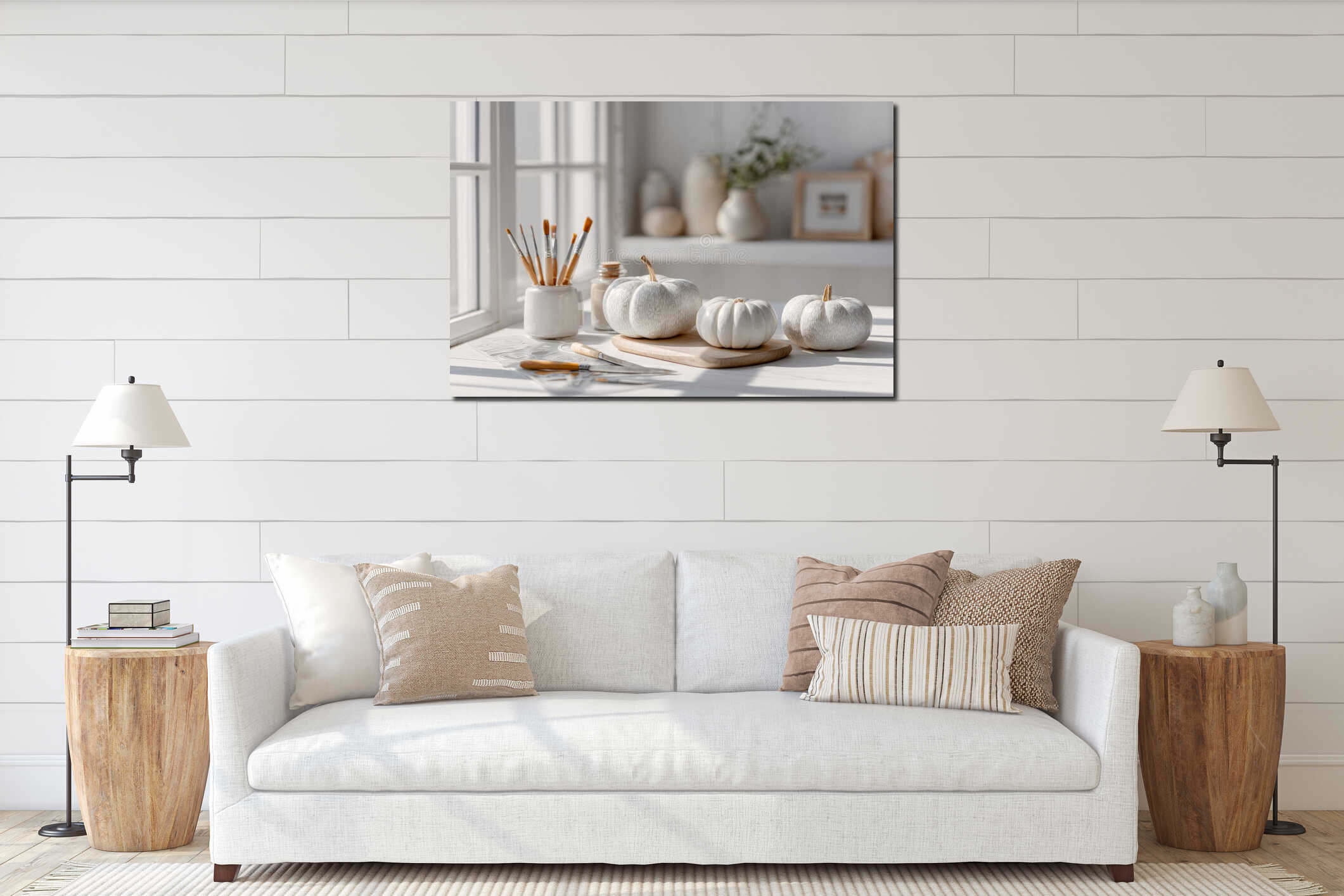 Canvas hanging interior mockup
