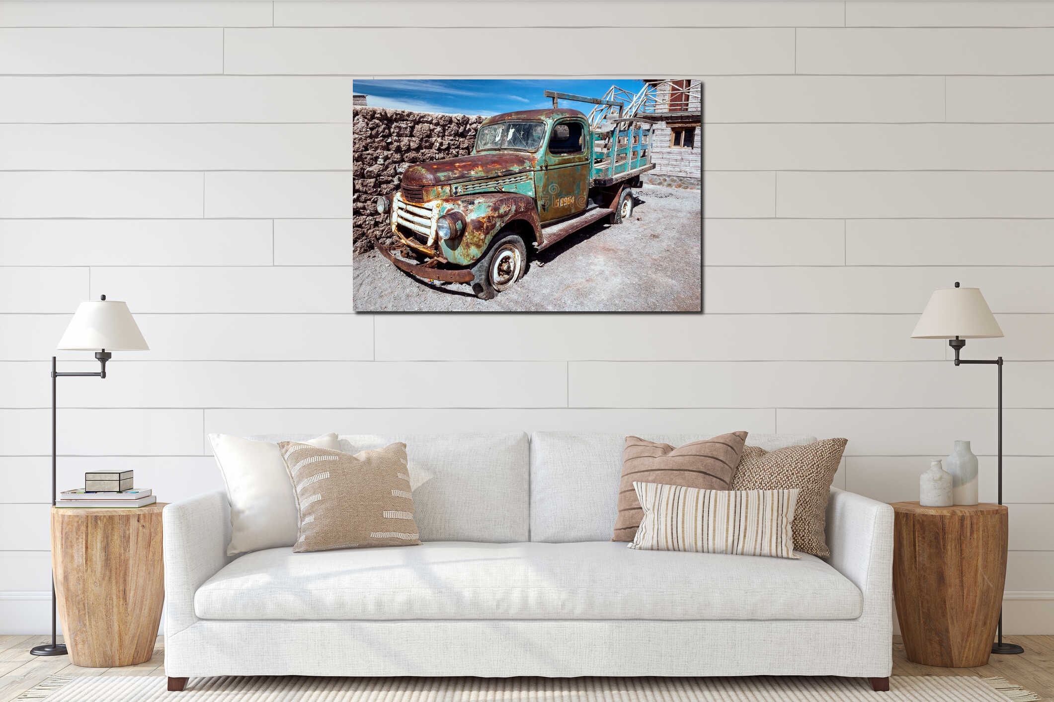 Canvas hanging interior mockup