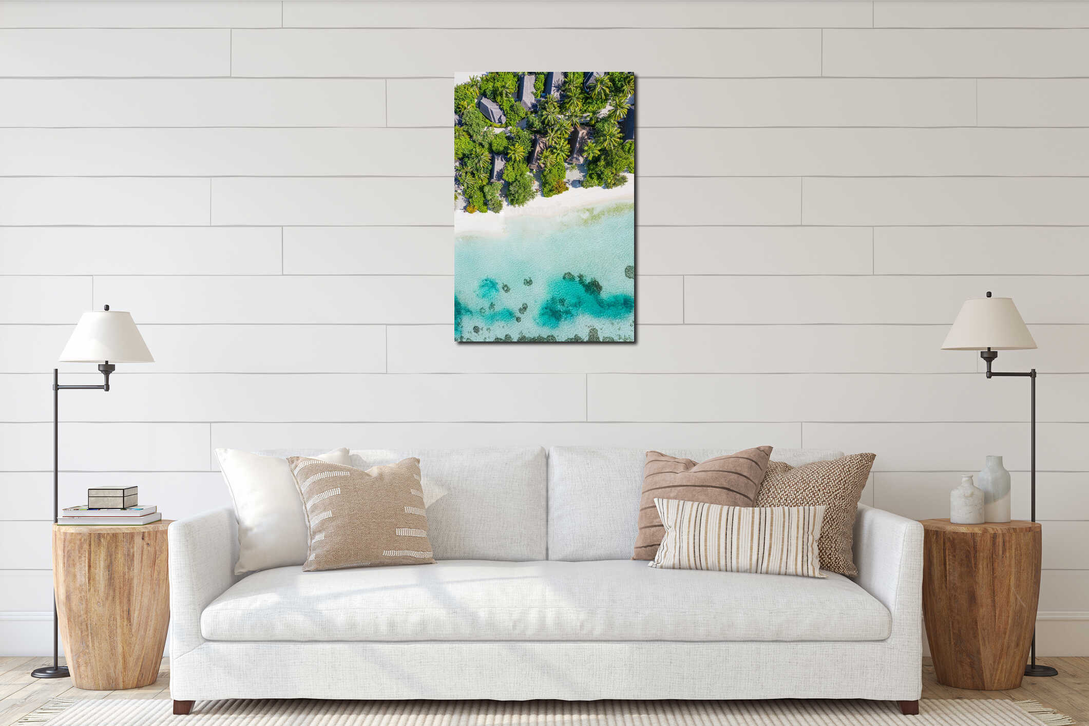 Canvas hanging interior mockup