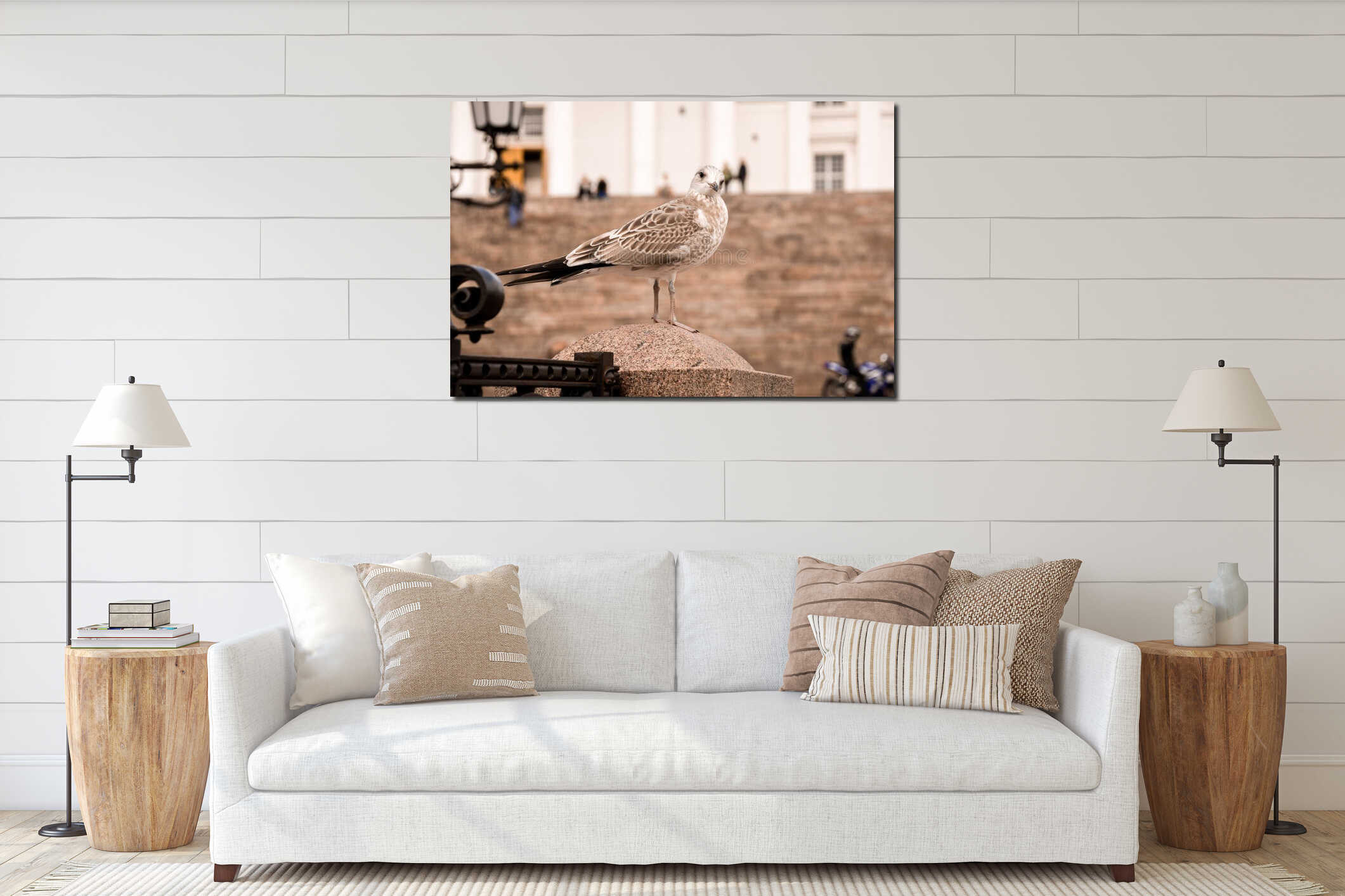 Canvas hanging interior mockup