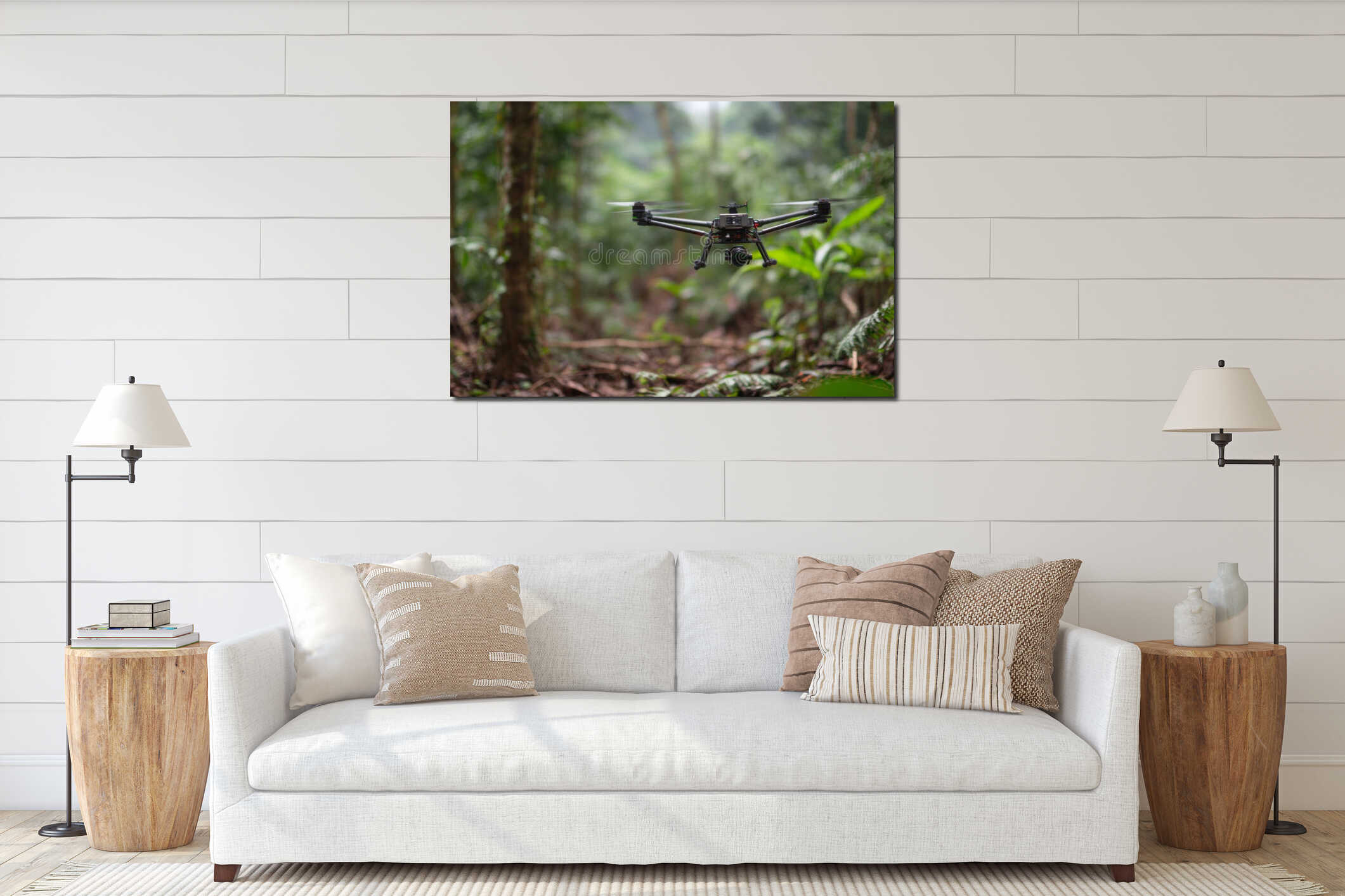 Canvas hanging interior mockup