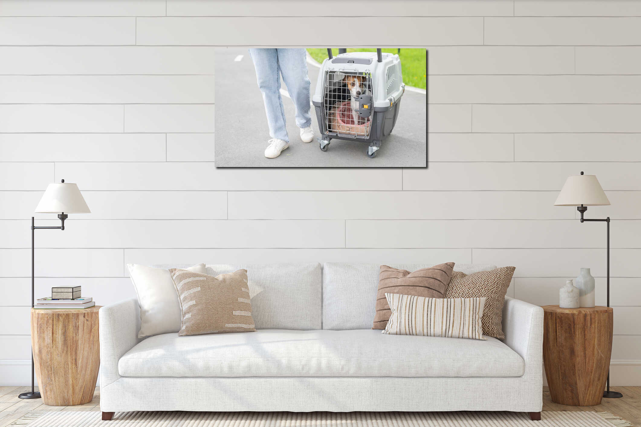 Canvas hanging interior mockup