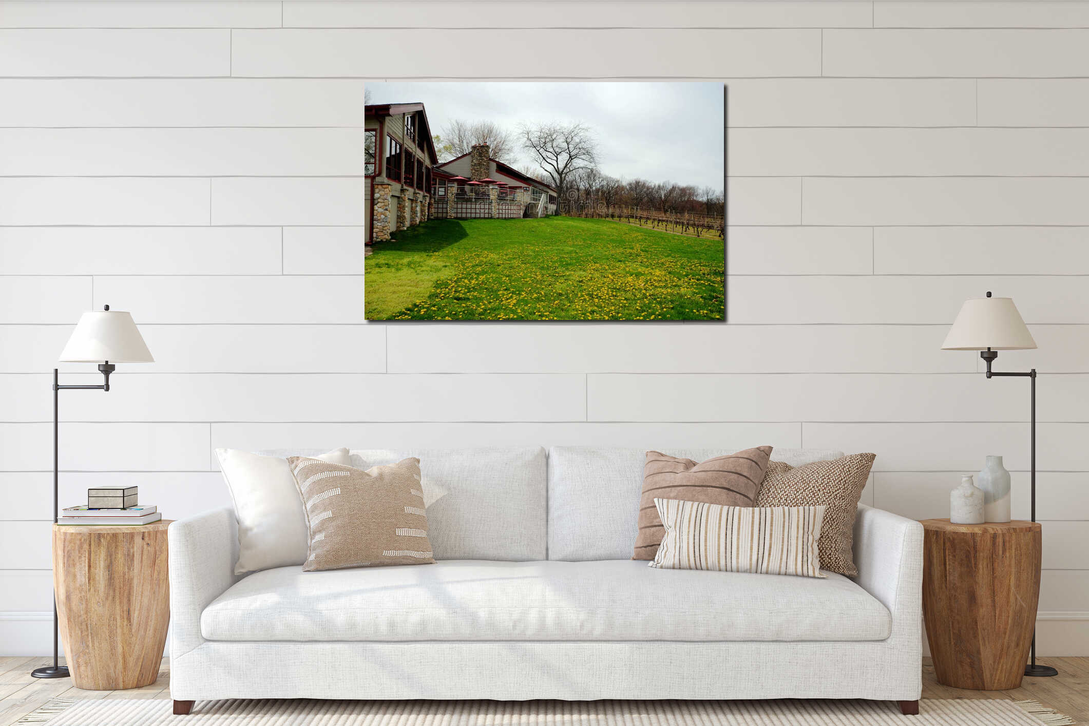 Canvas hanging interior mockup