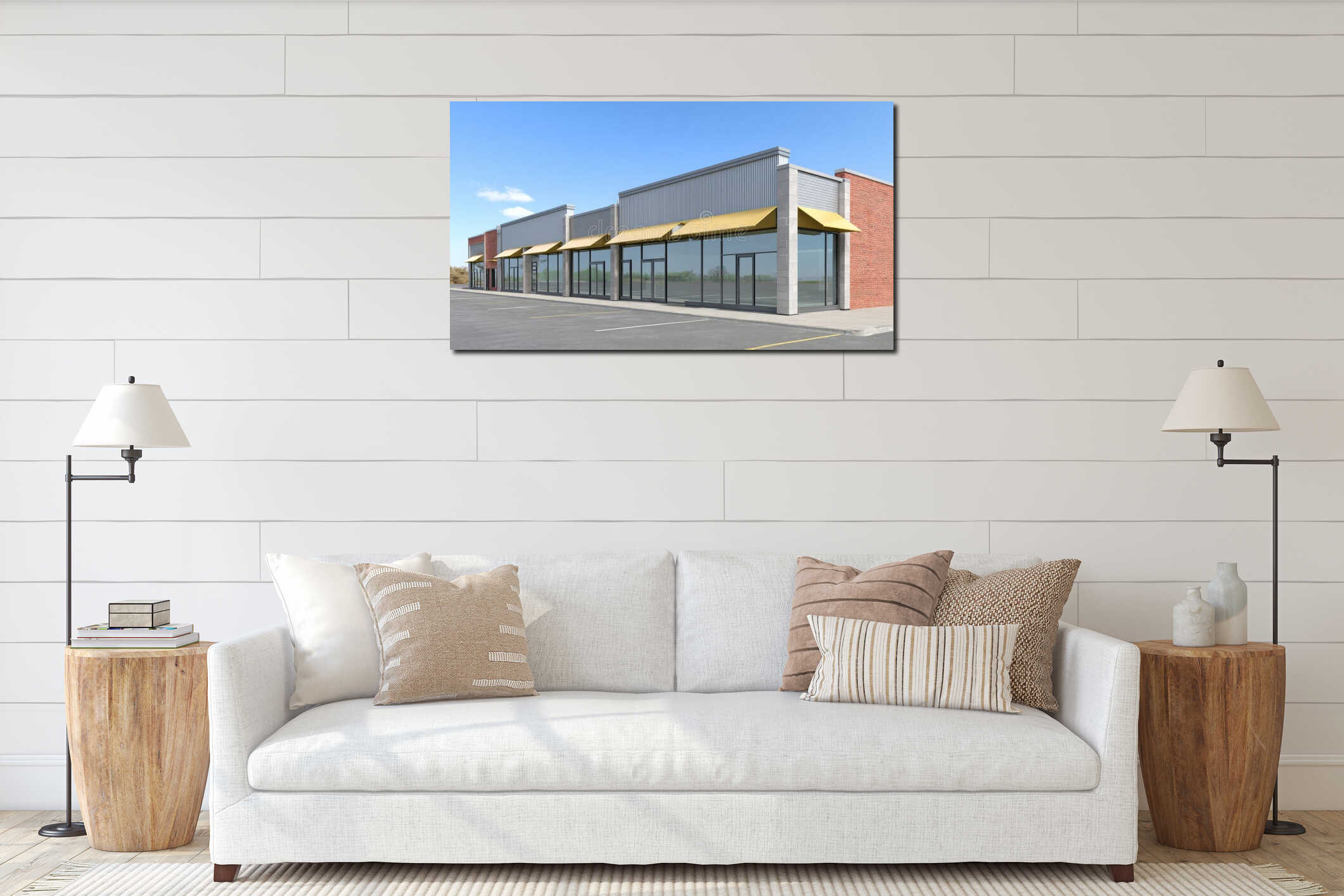 Canvas hanging interior mockup