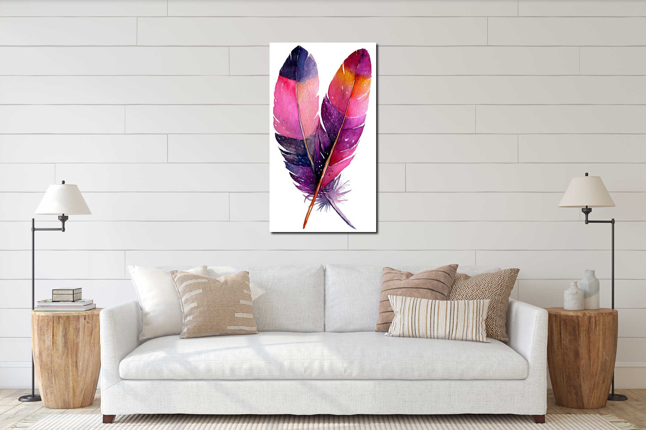 Canvas hanging interior mockup