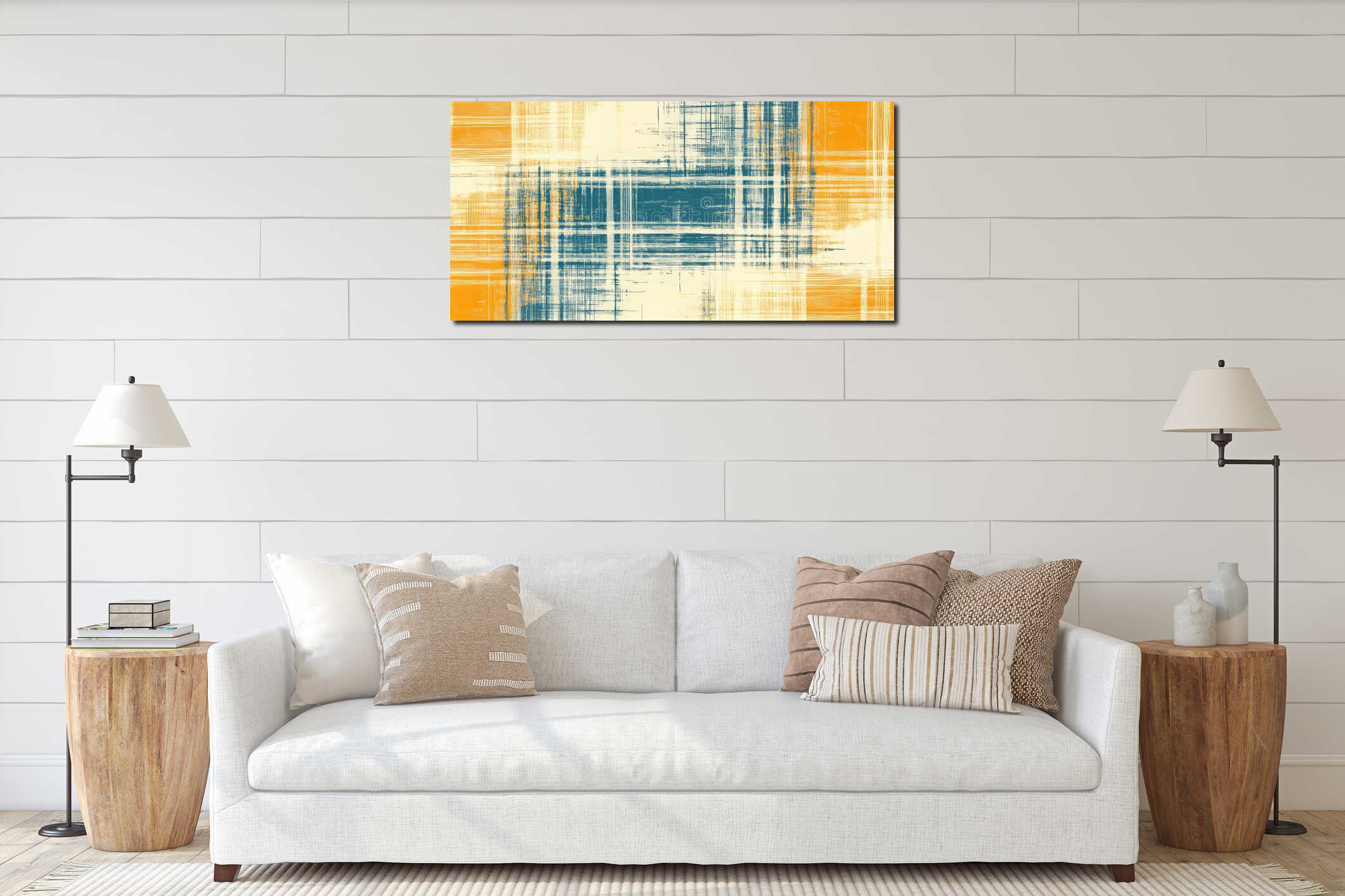 Canvas hanging interior mockup
