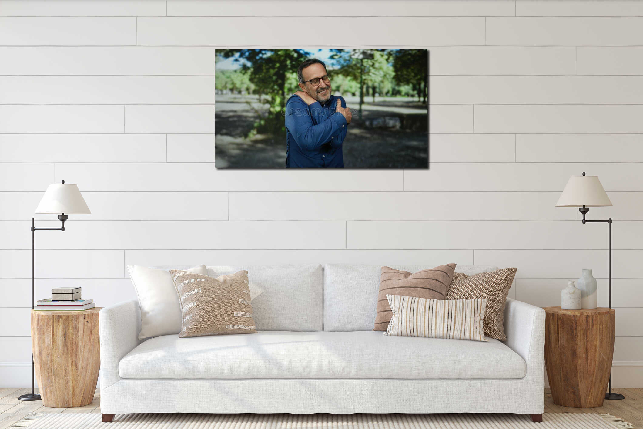 Canvas hanging interior mockup