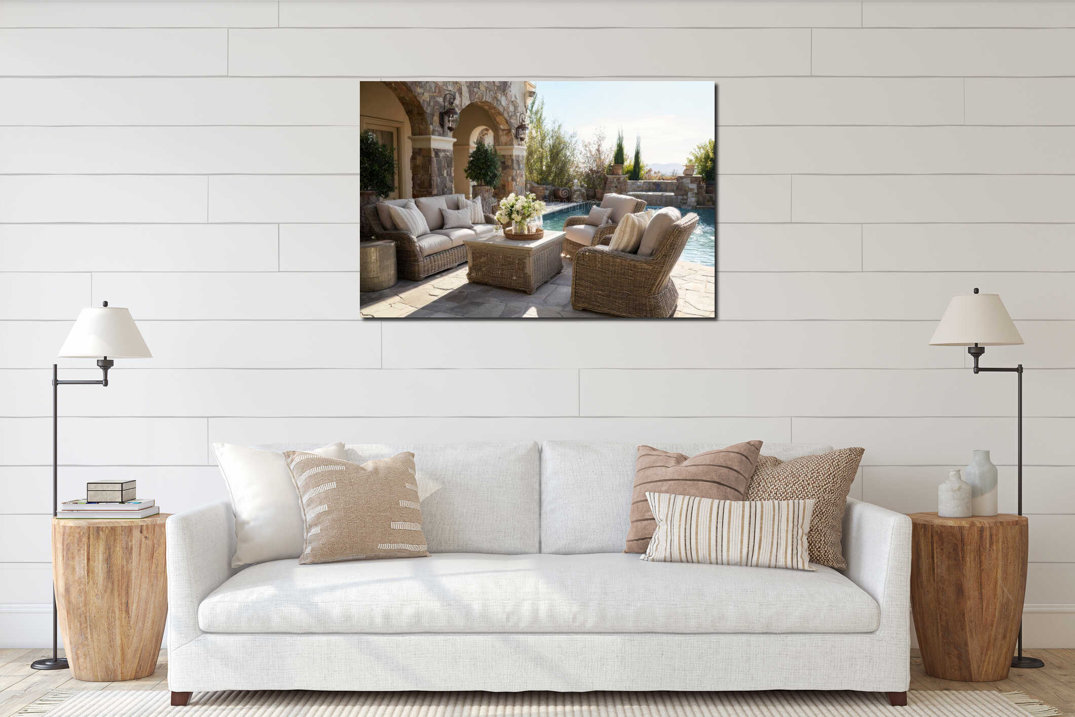 Canvas hanging interior mockup