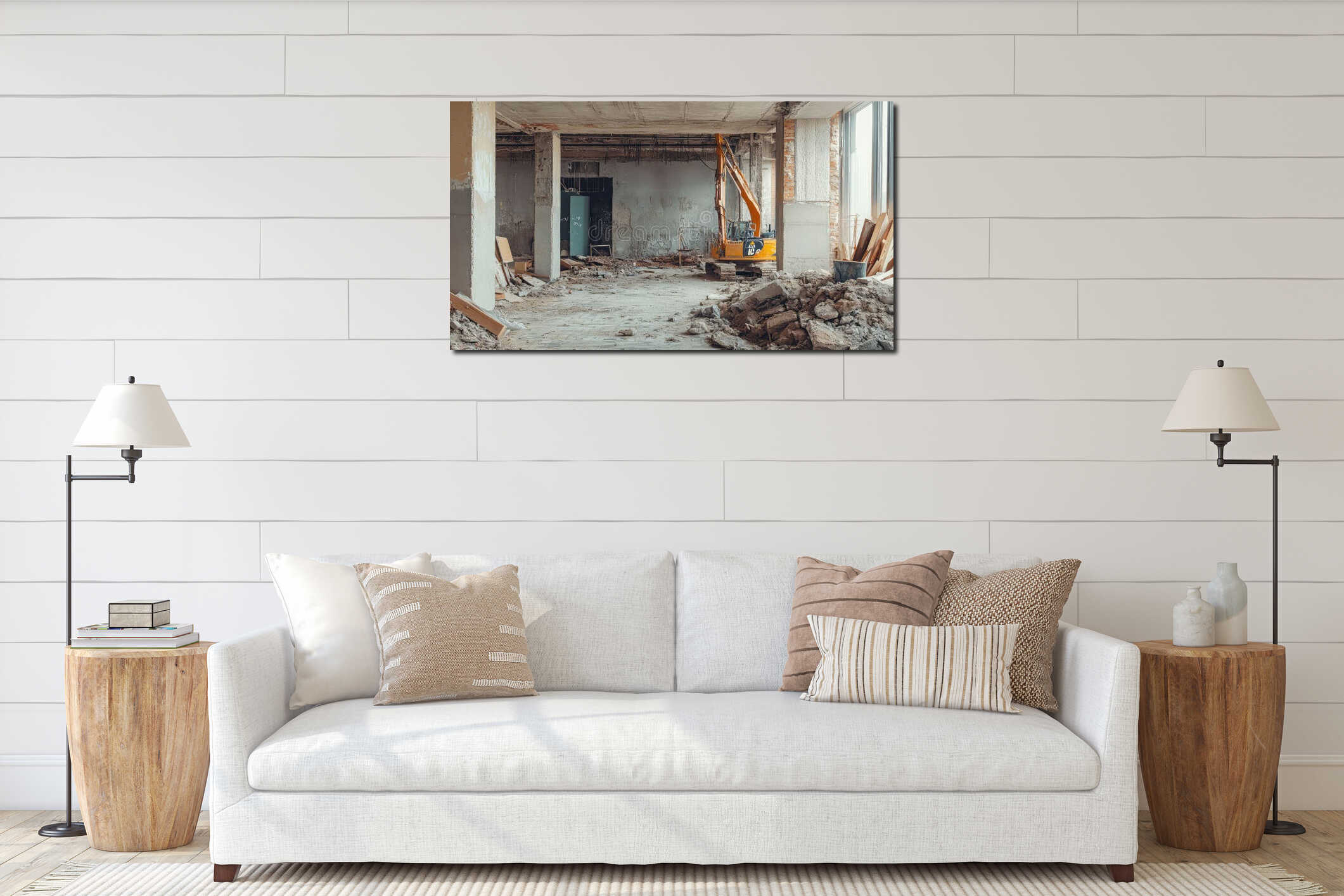 Canvas hanging interior mockup