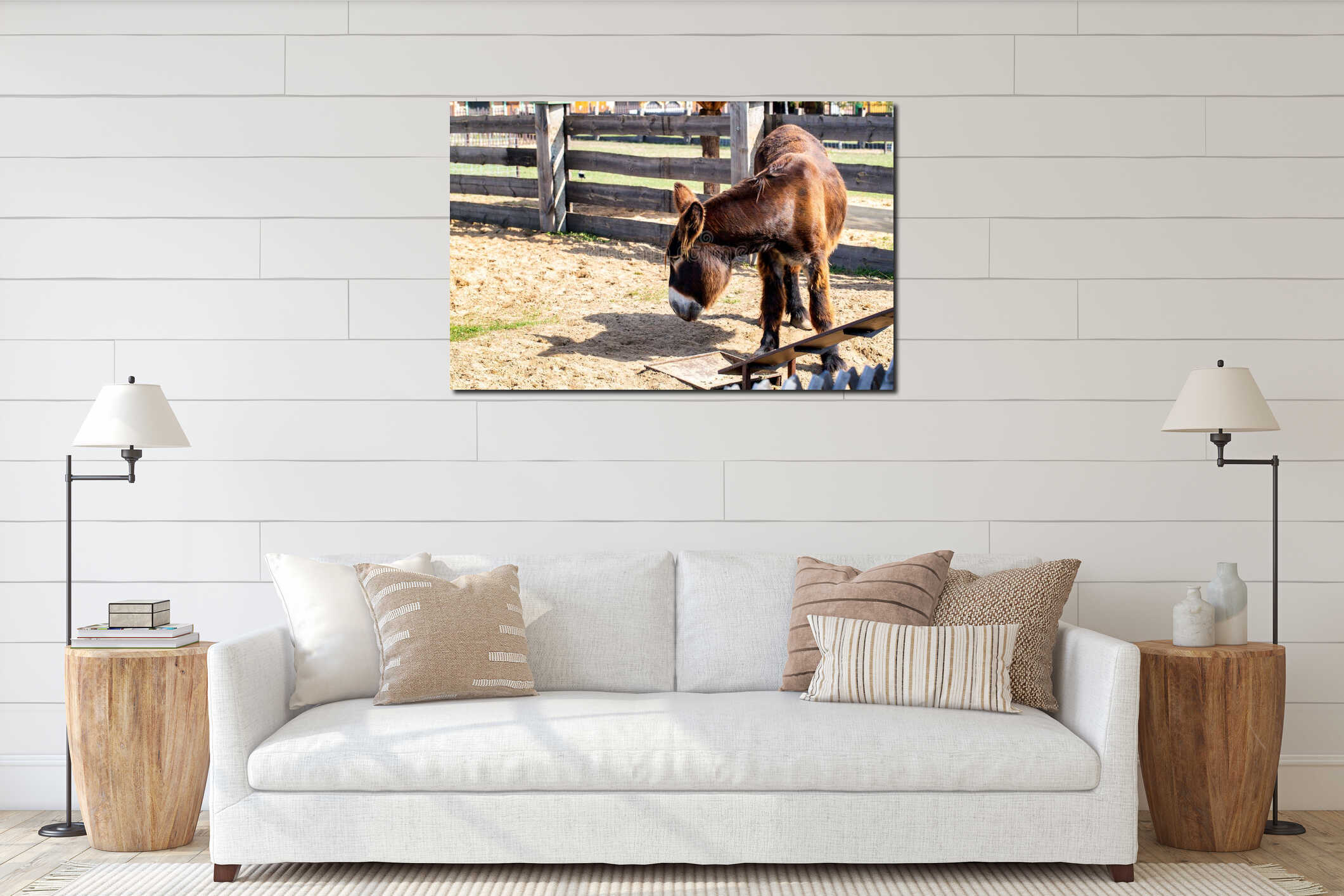 Canvas hanging interior mockup