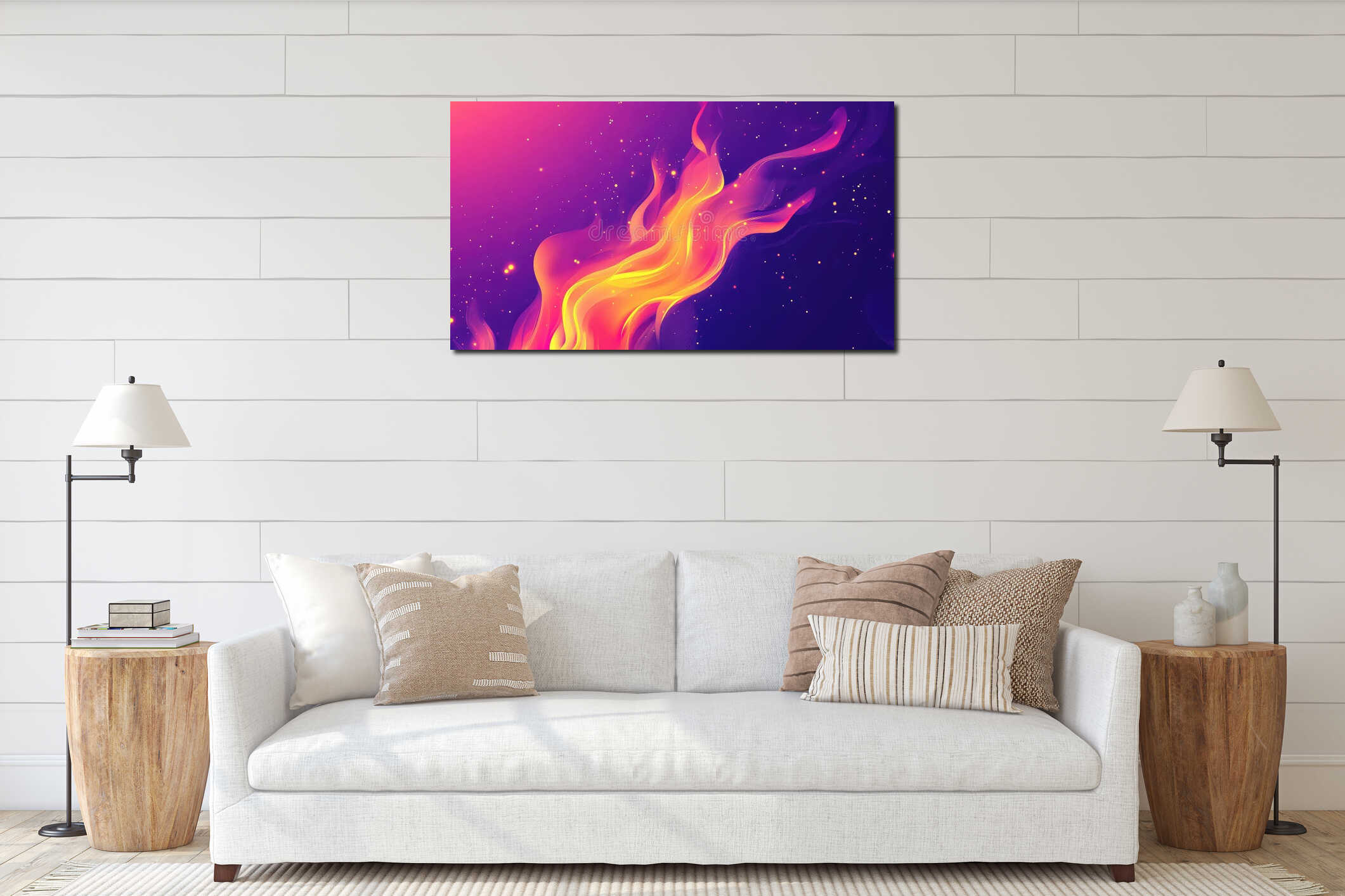 Canvas hanging interior mockup