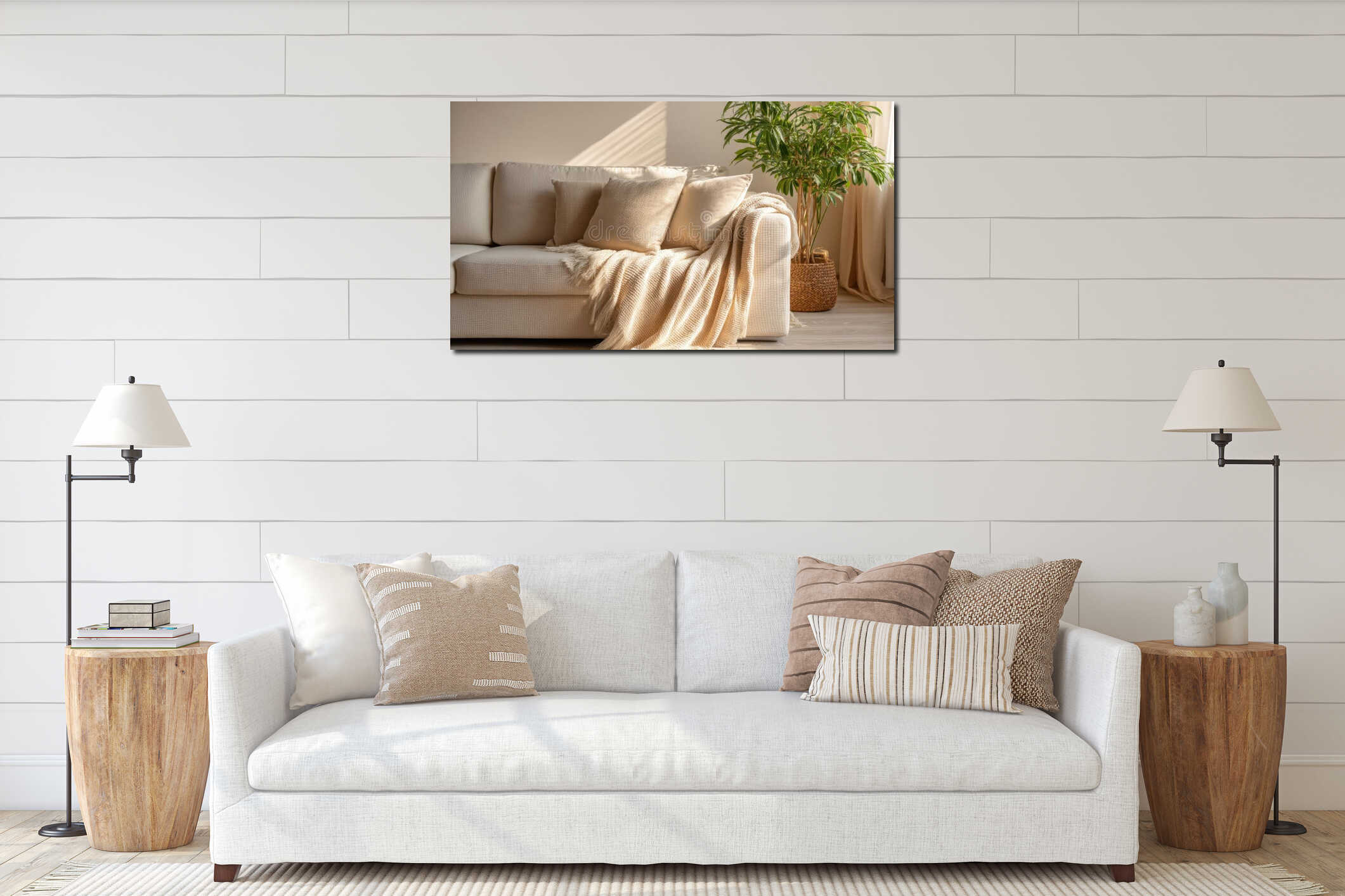 Canvas hanging interior mockup