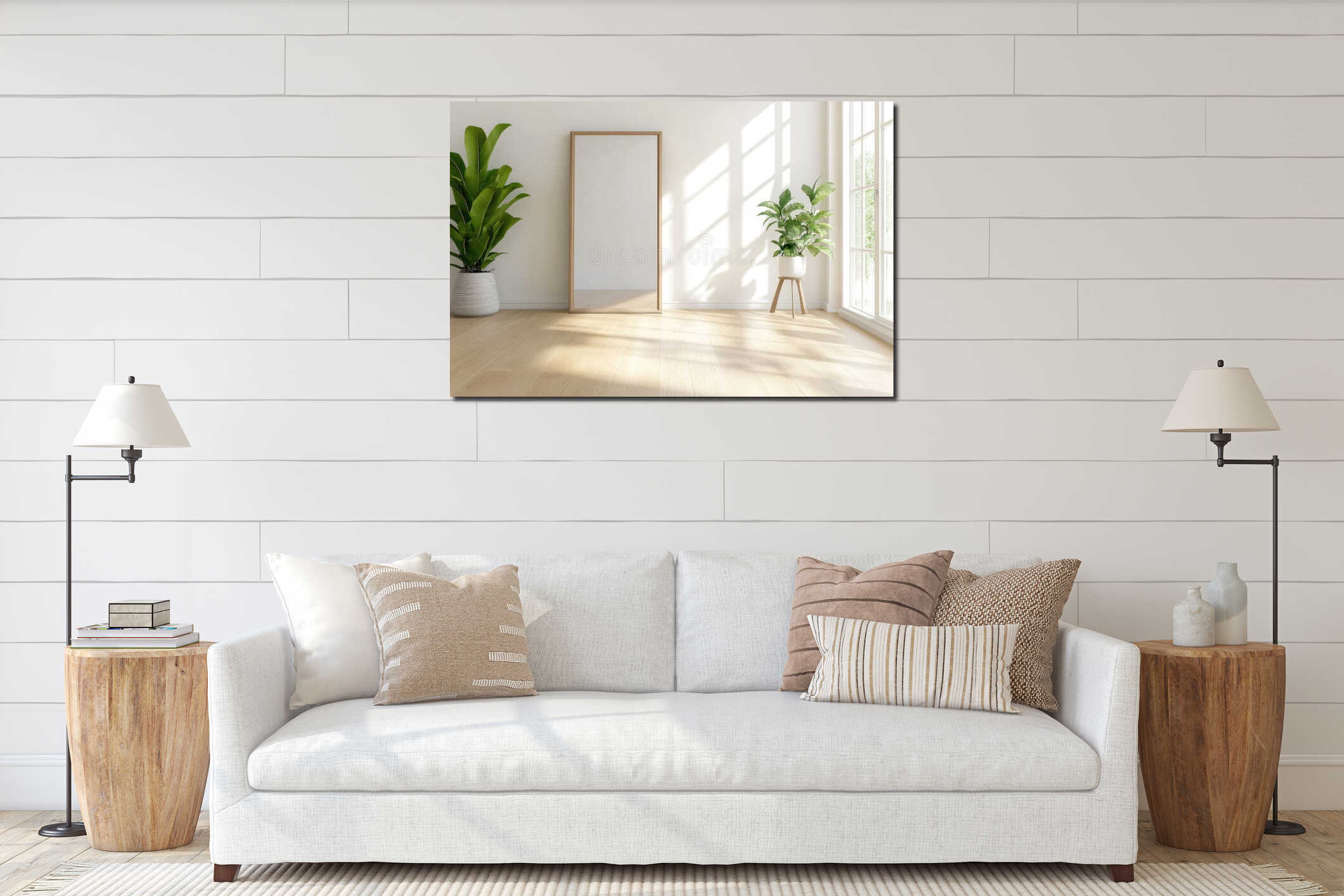 Canvas hanging interior mockup