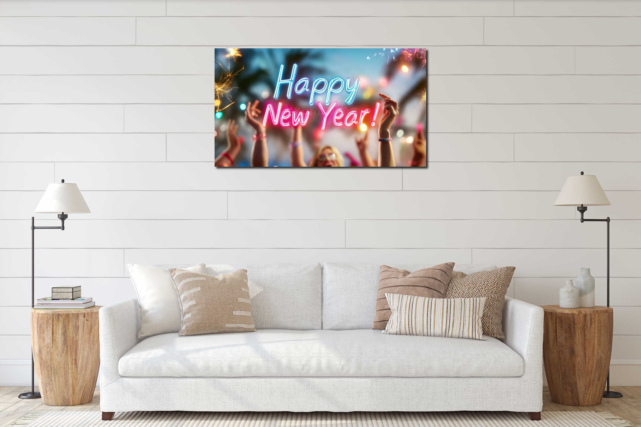 Canvas hanging interior mockup