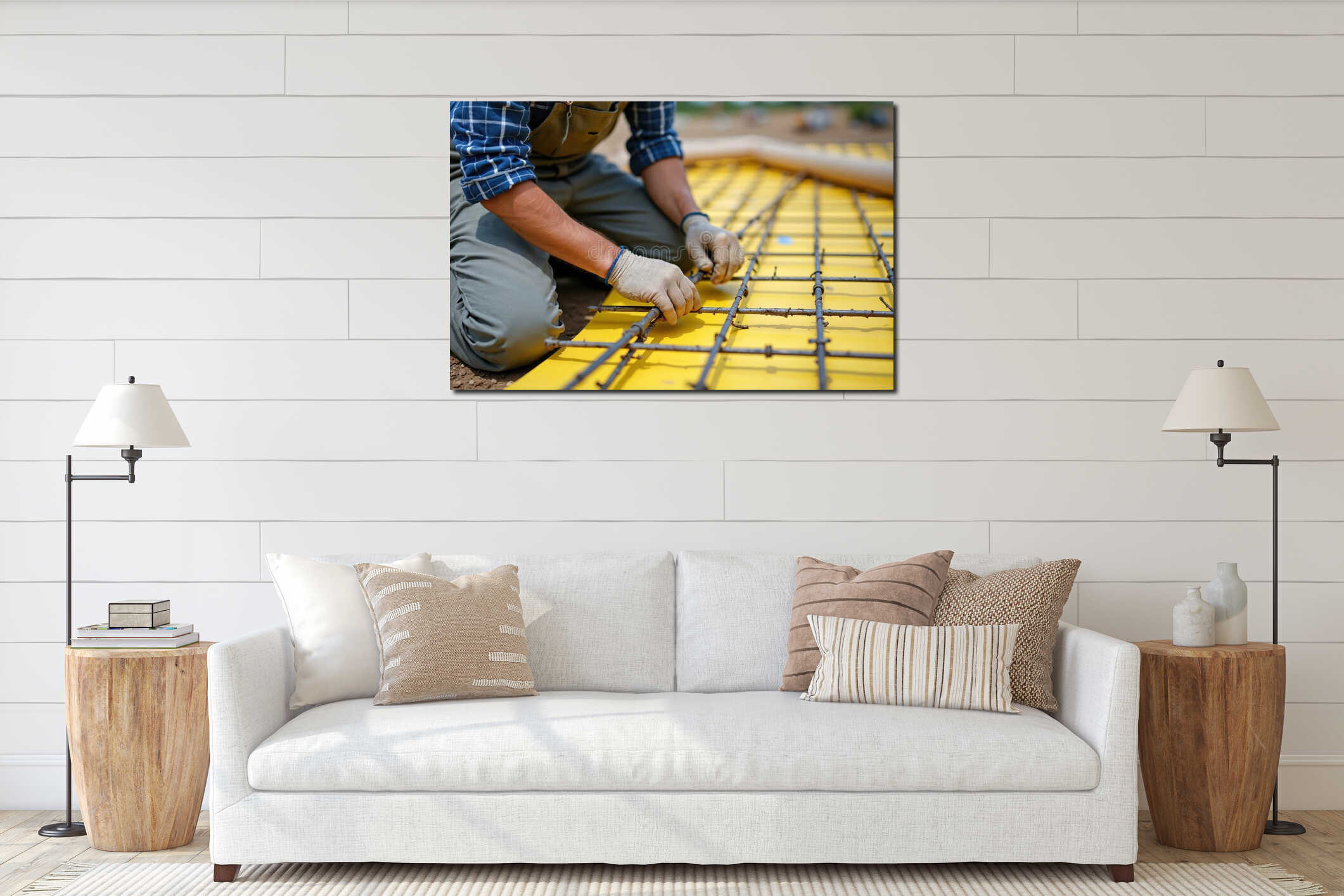 Canvas hanging interior mockup
