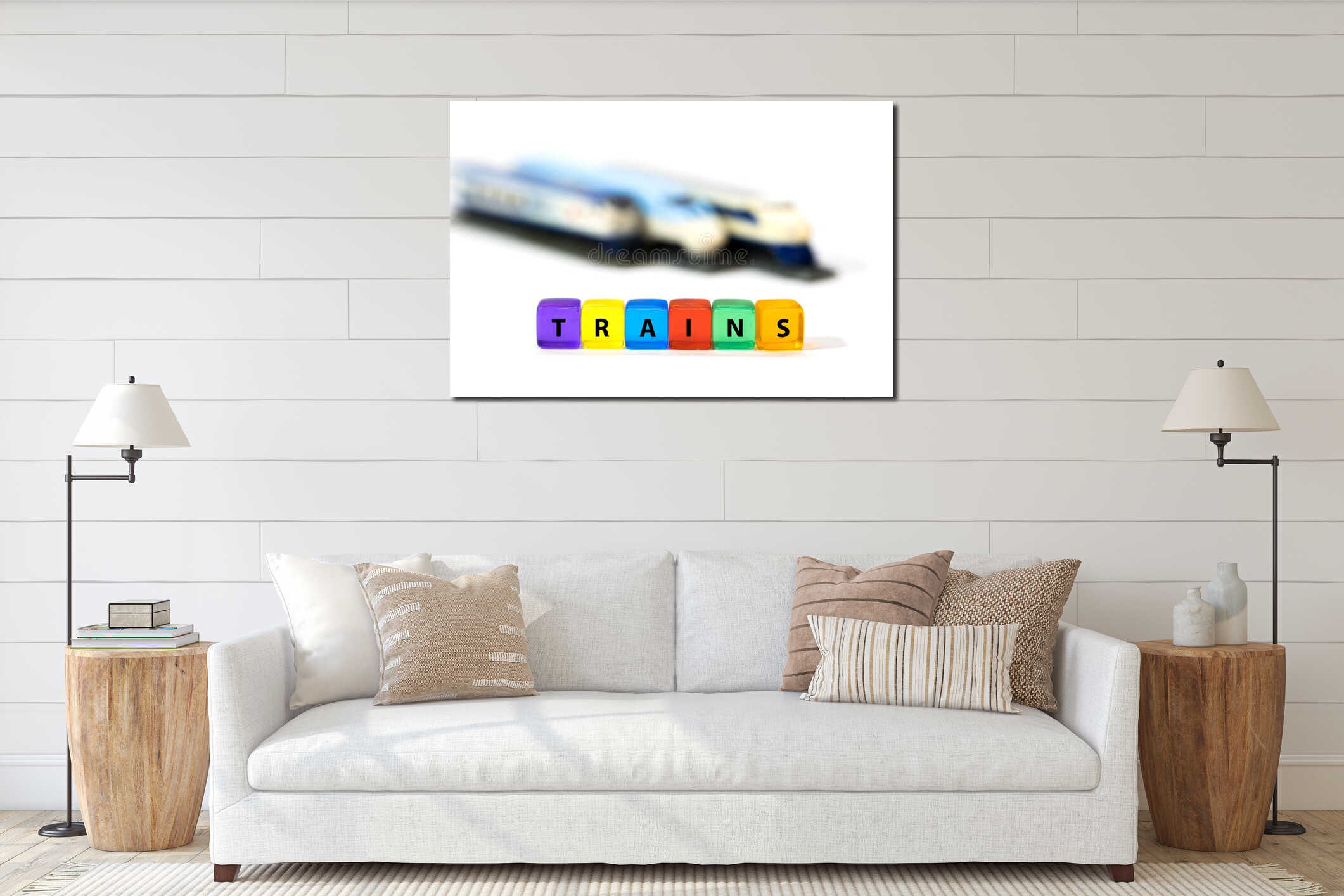 Canvas hanging interior mockup