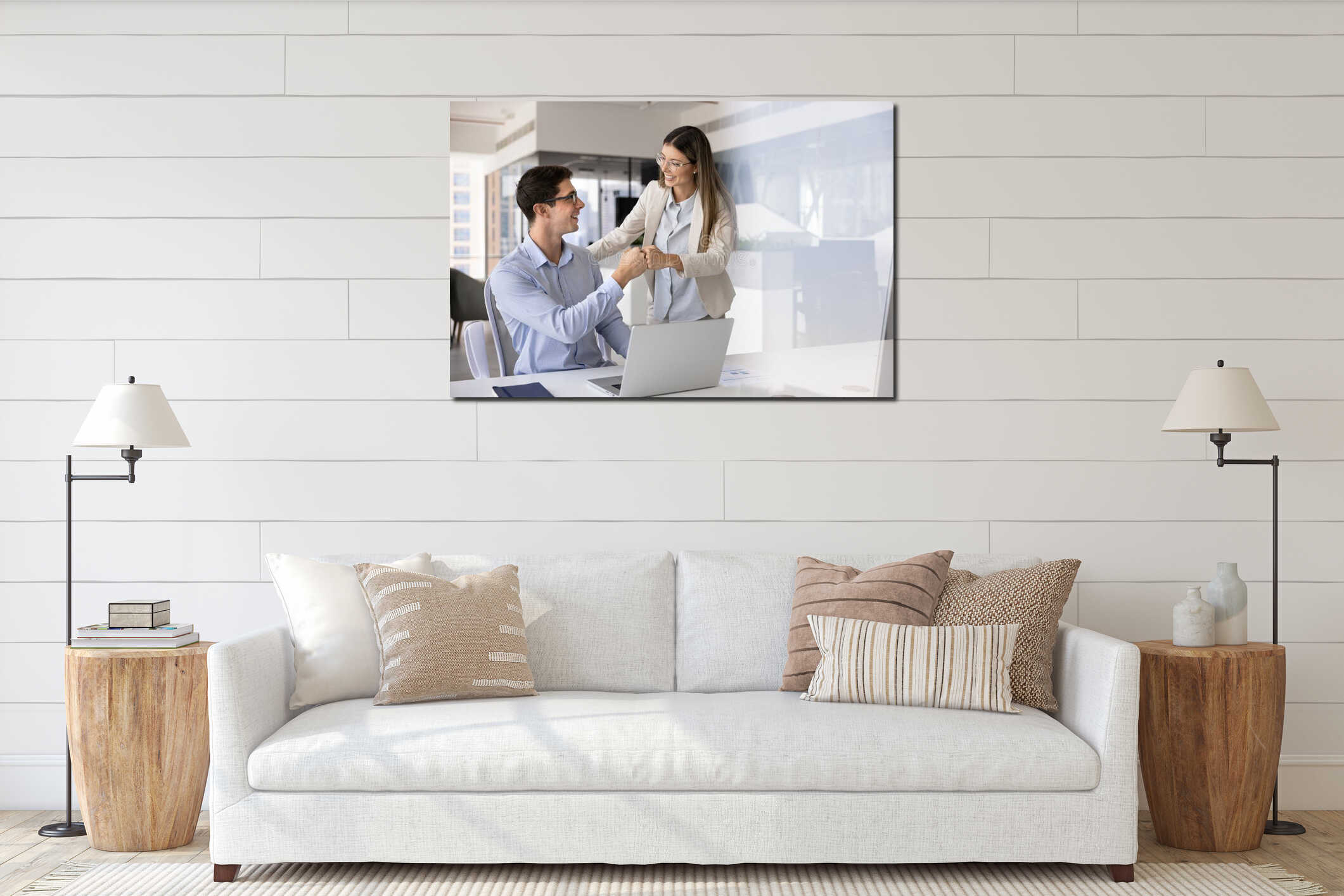 Canvas hanging interior mockup