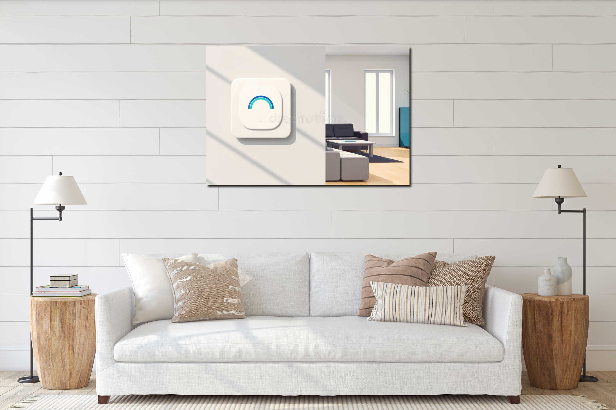 Canvas hanging interior mockup