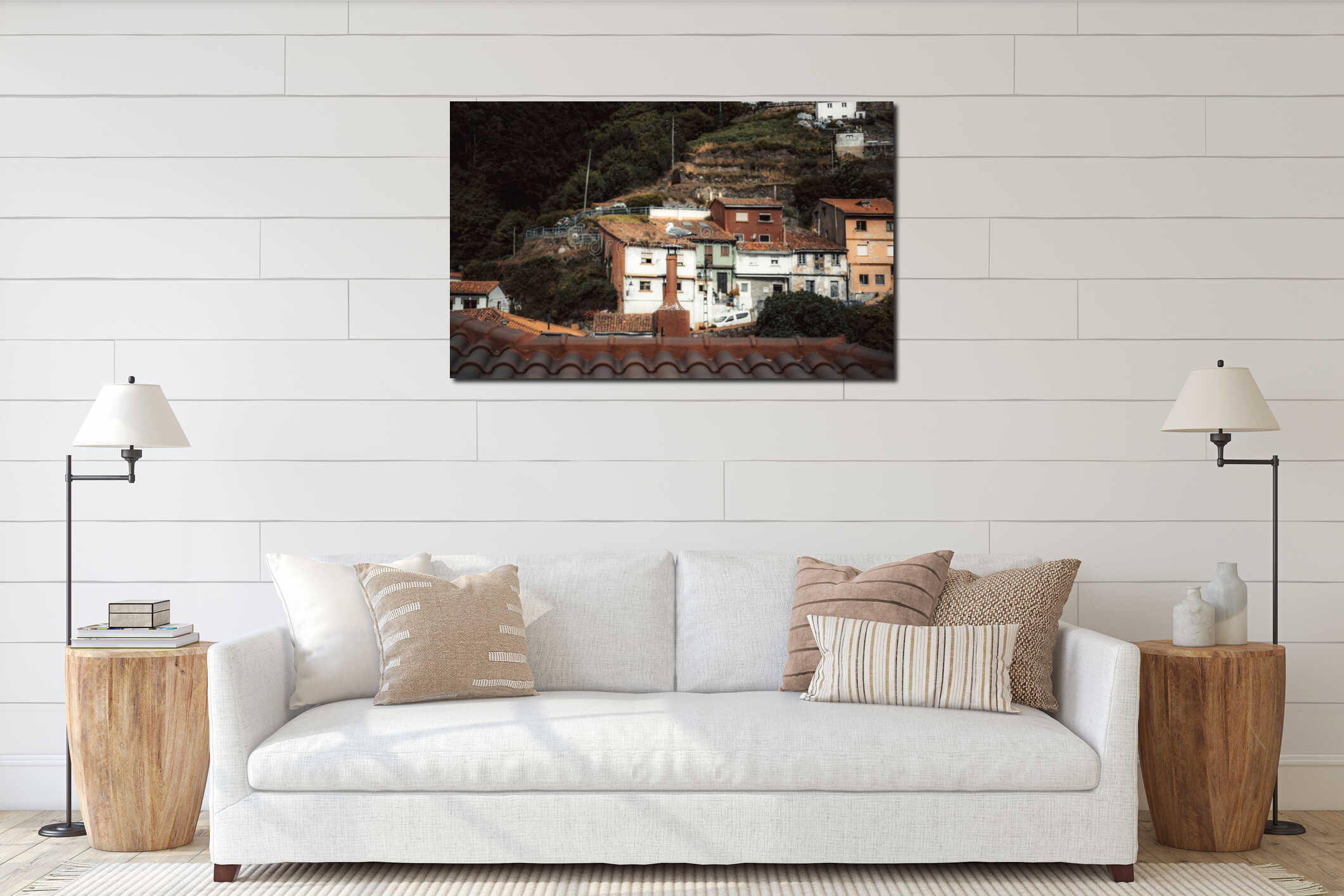 Canvas hanging interior mockup