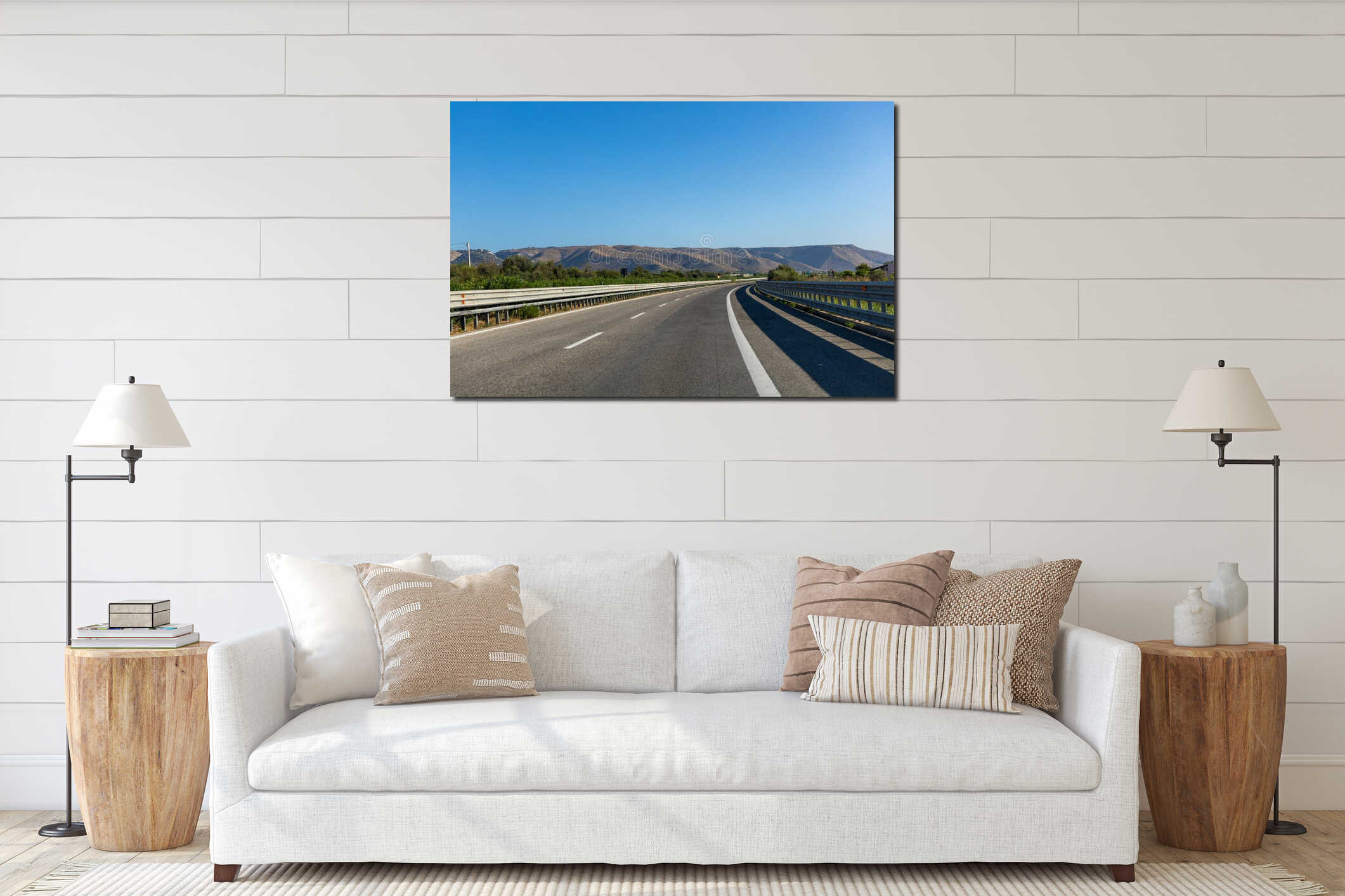 Canvas hanging interior mockup