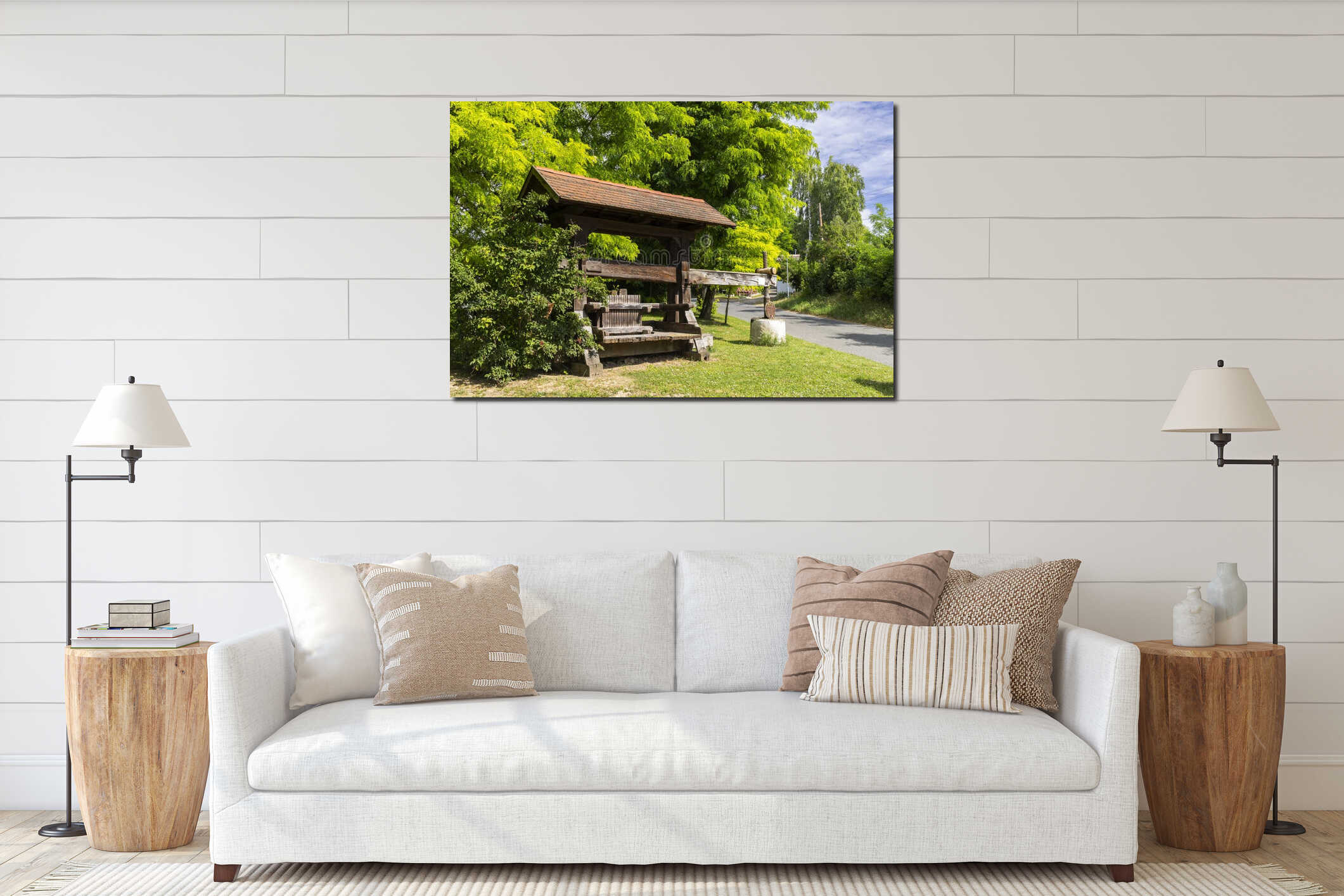 Canvas hanging interior mockup