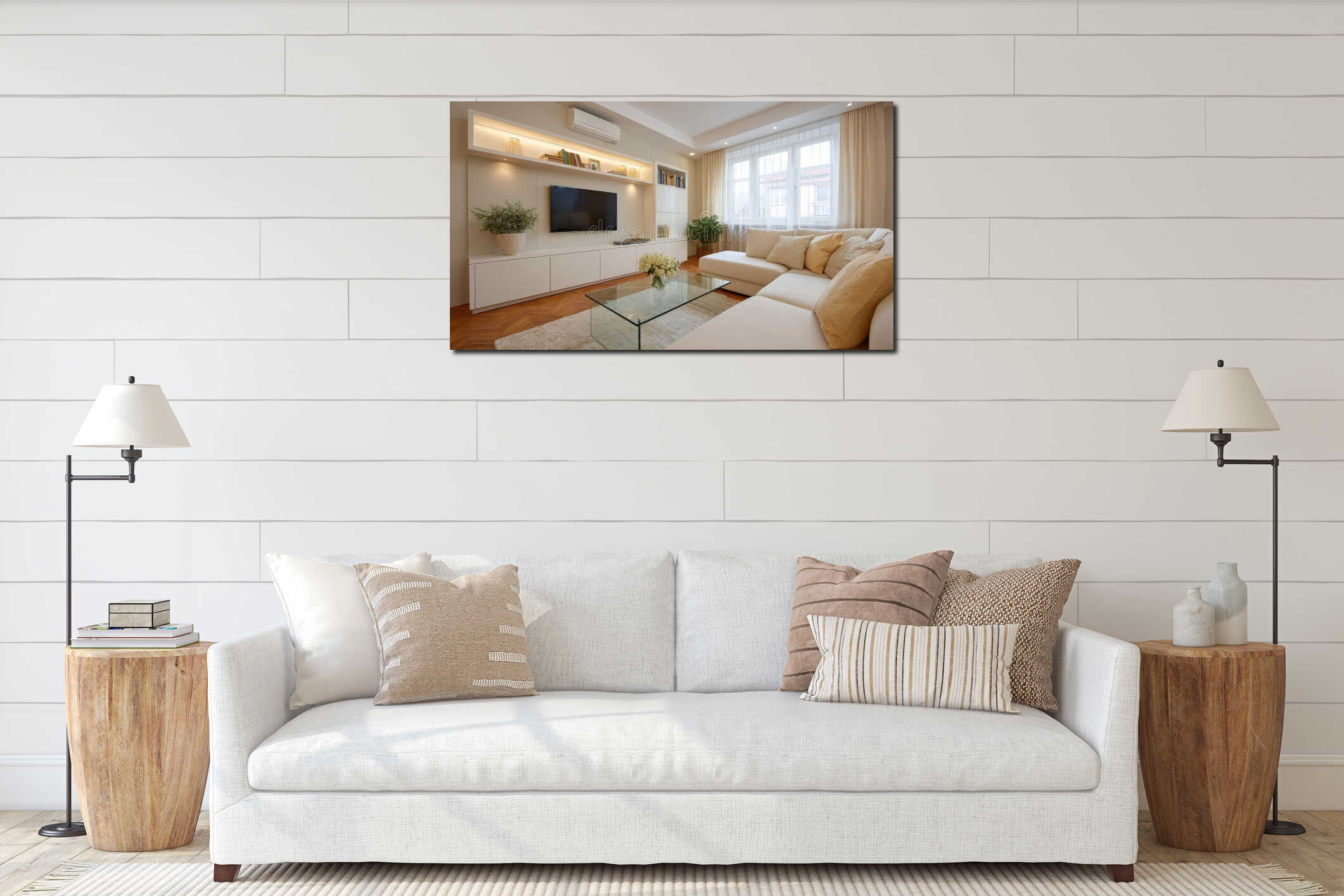 Canvas hanging interior mockup