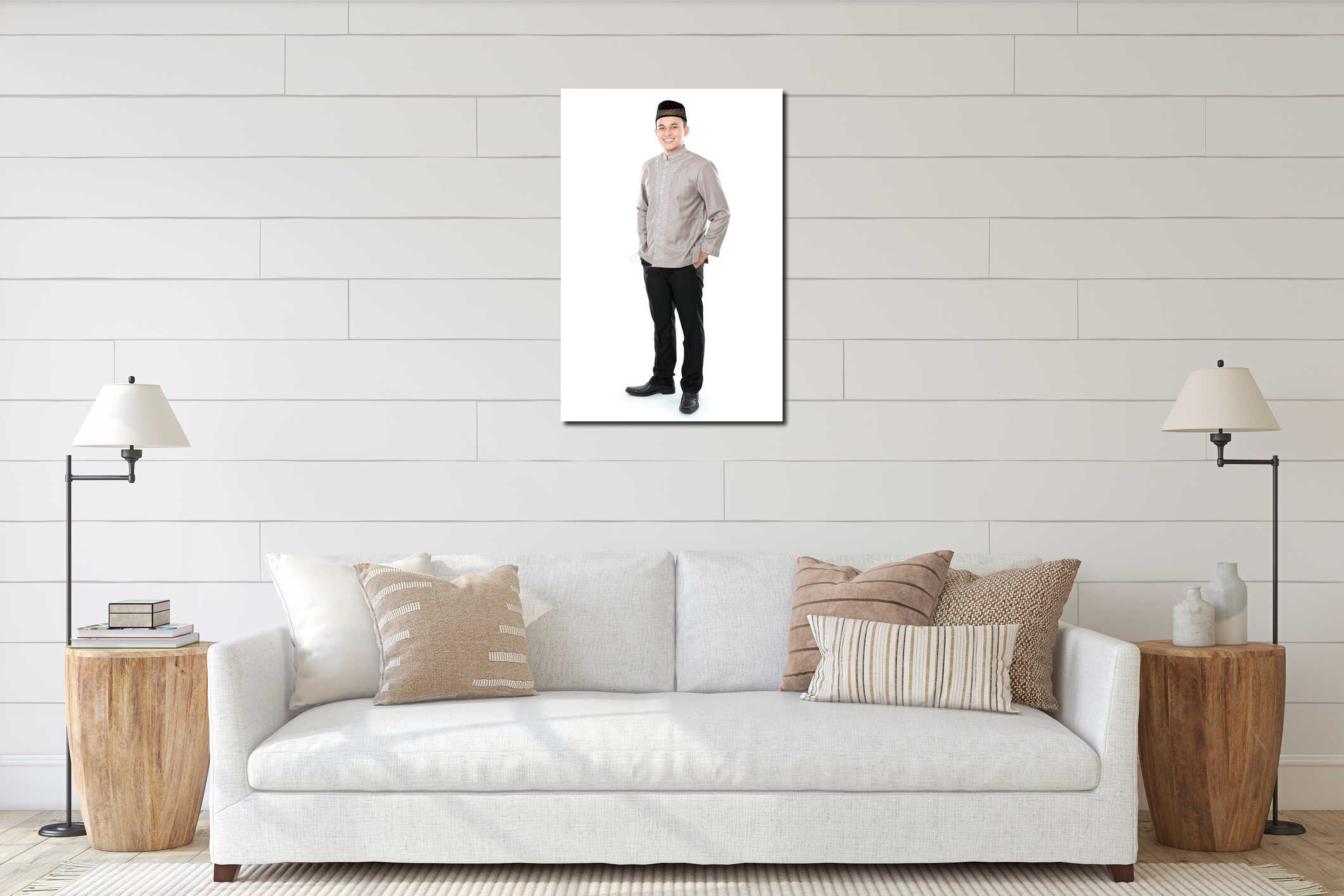 Canvas hanging interior mockup