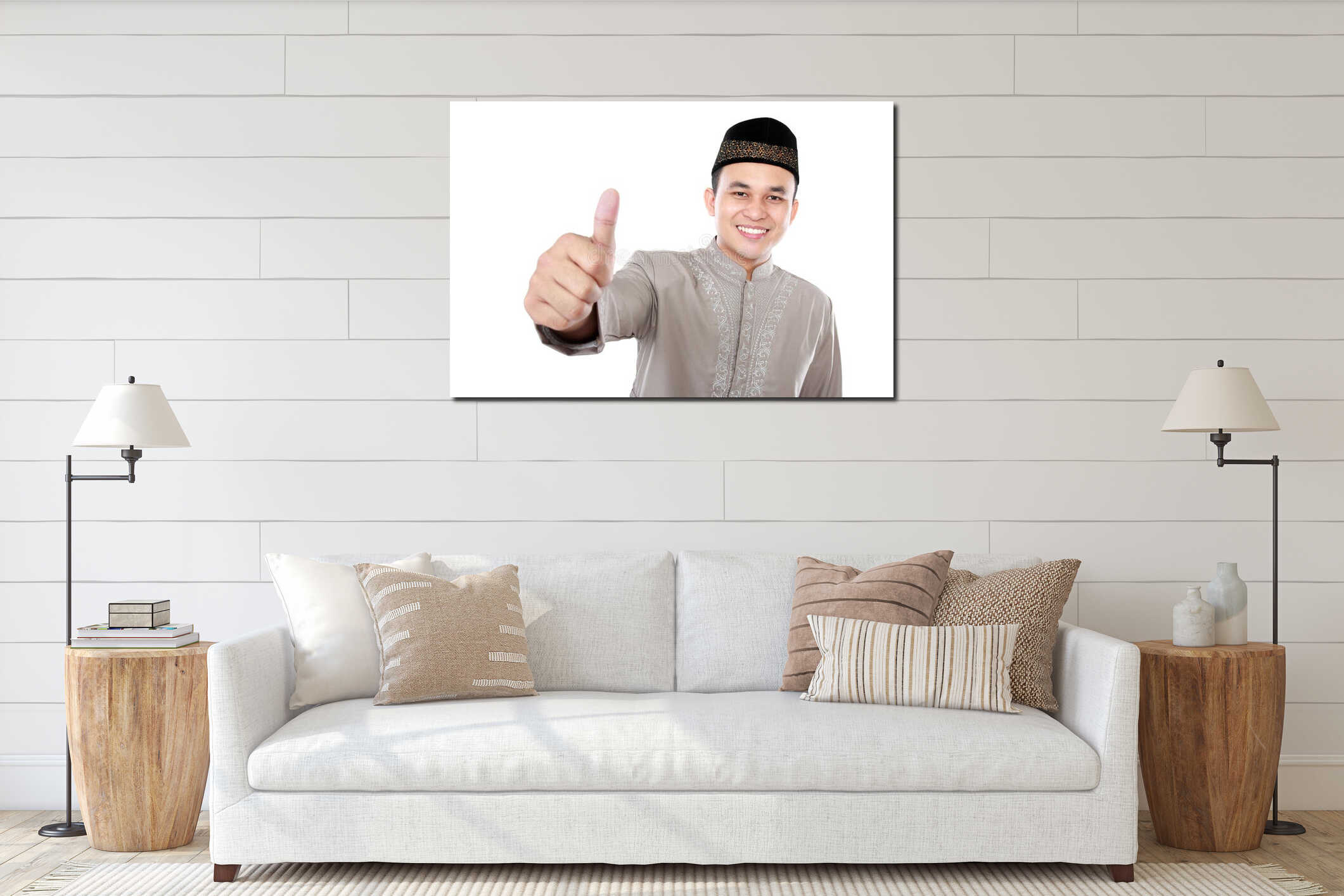 Canvas hanging interior mockup