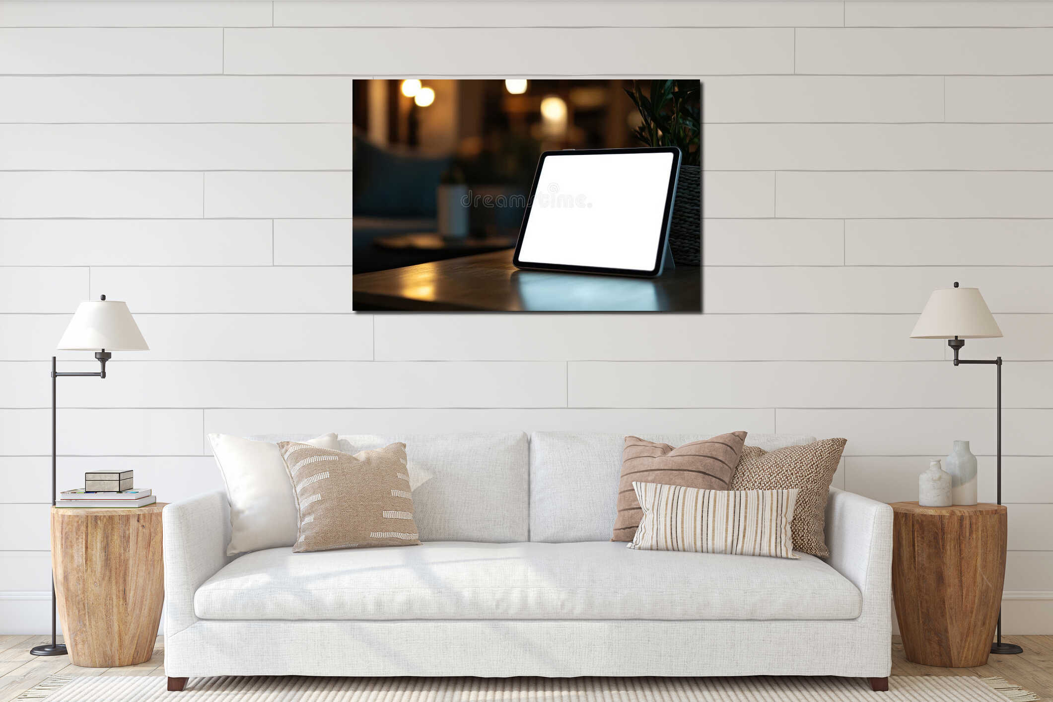 Canvas hanging interior mockup