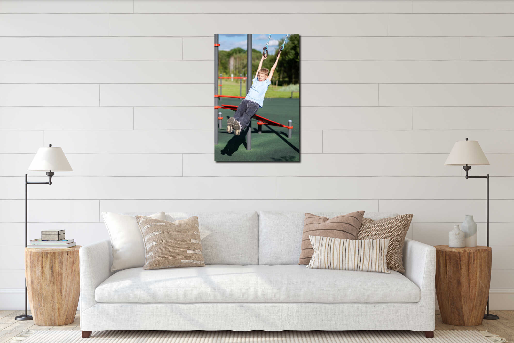 Canvas hanging interior mockup