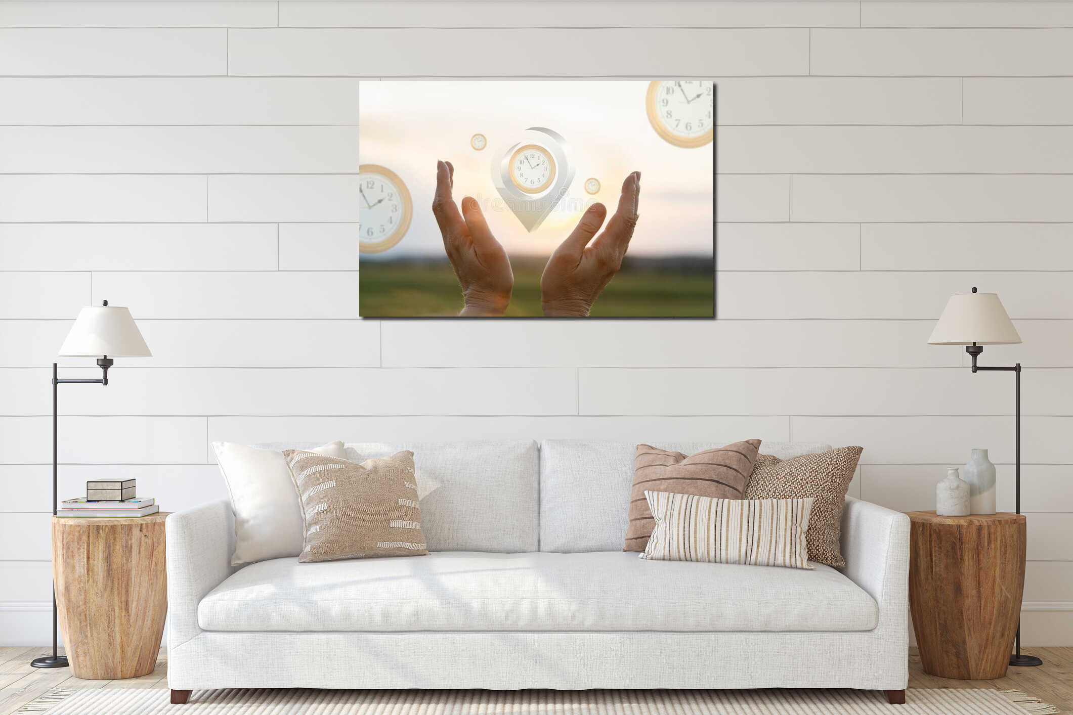 Canvas hanging interior mockup
