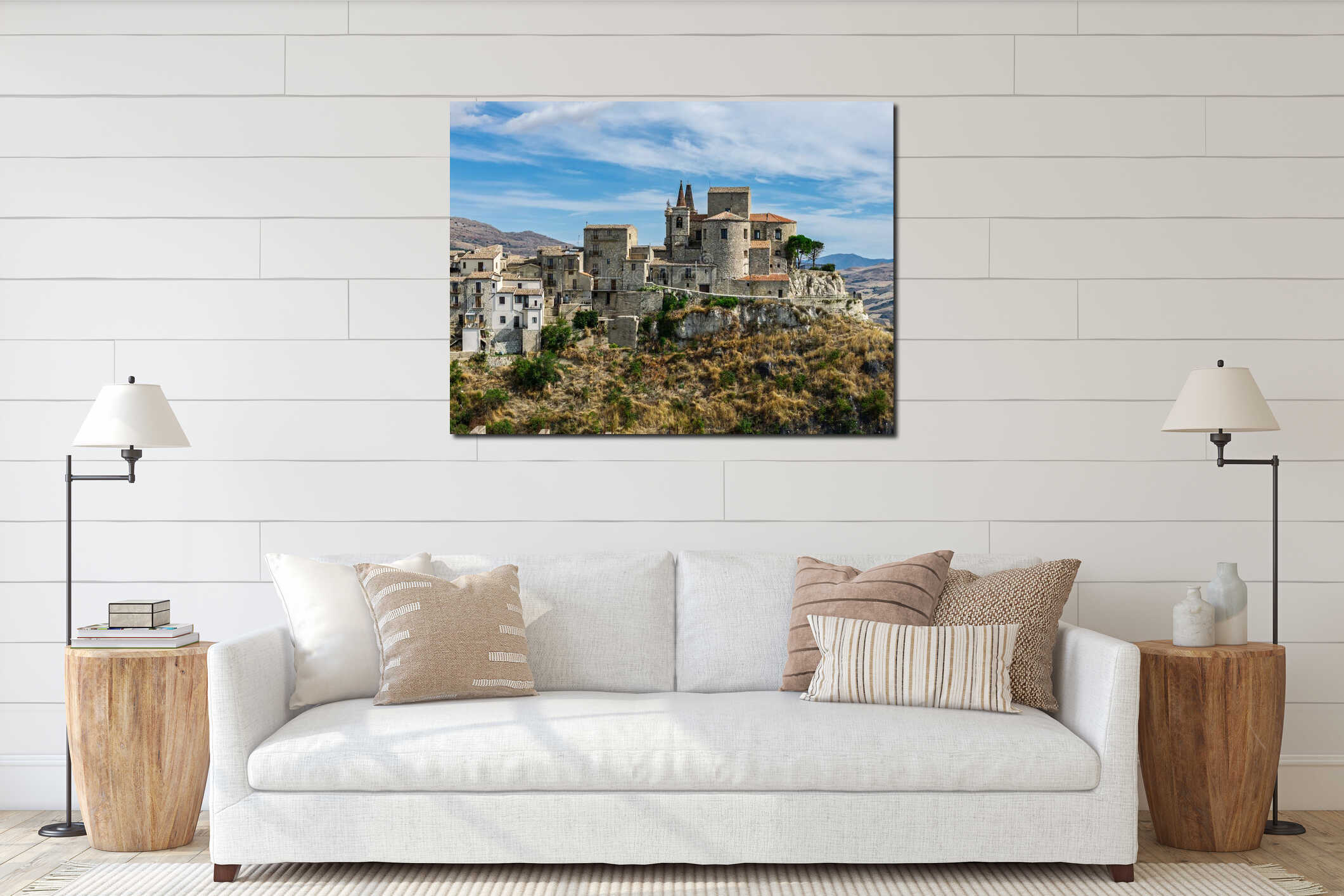 Canvas hanging interior mockup