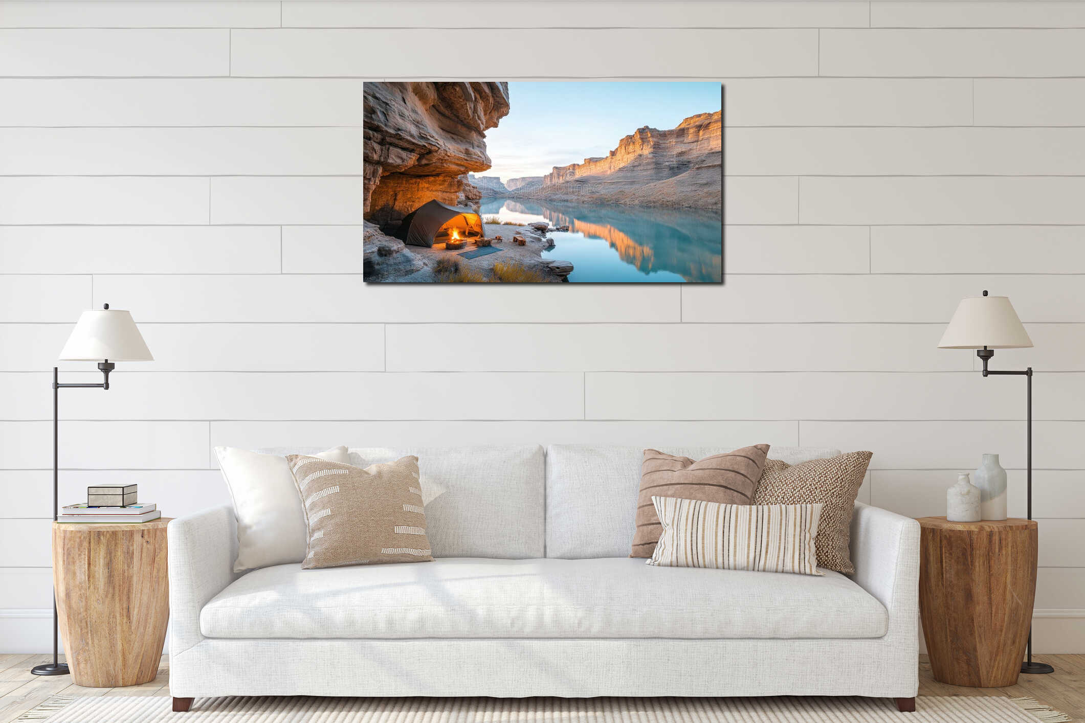 Canvas hanging interior mockup