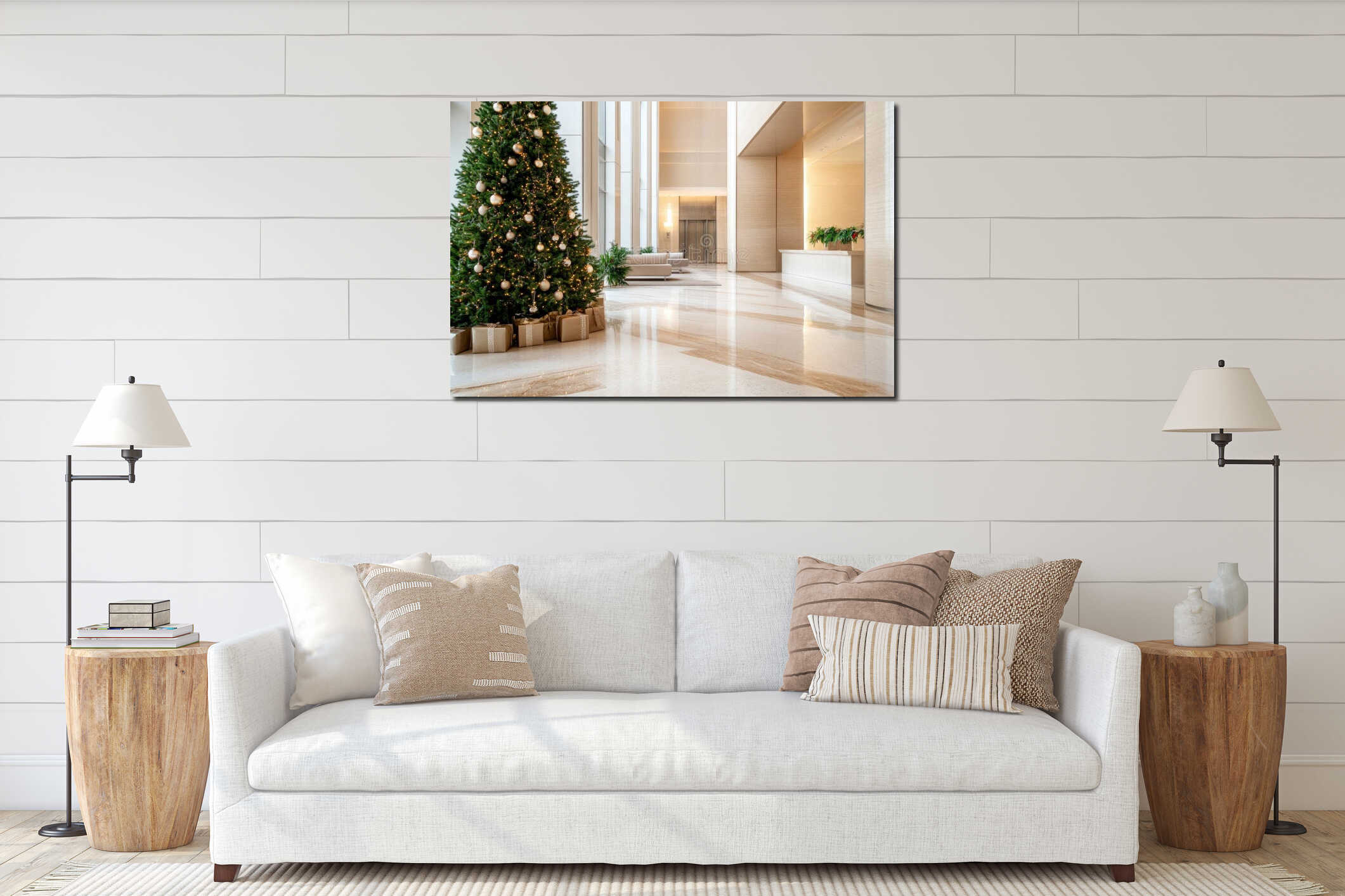 Canvas hanging interior mockup