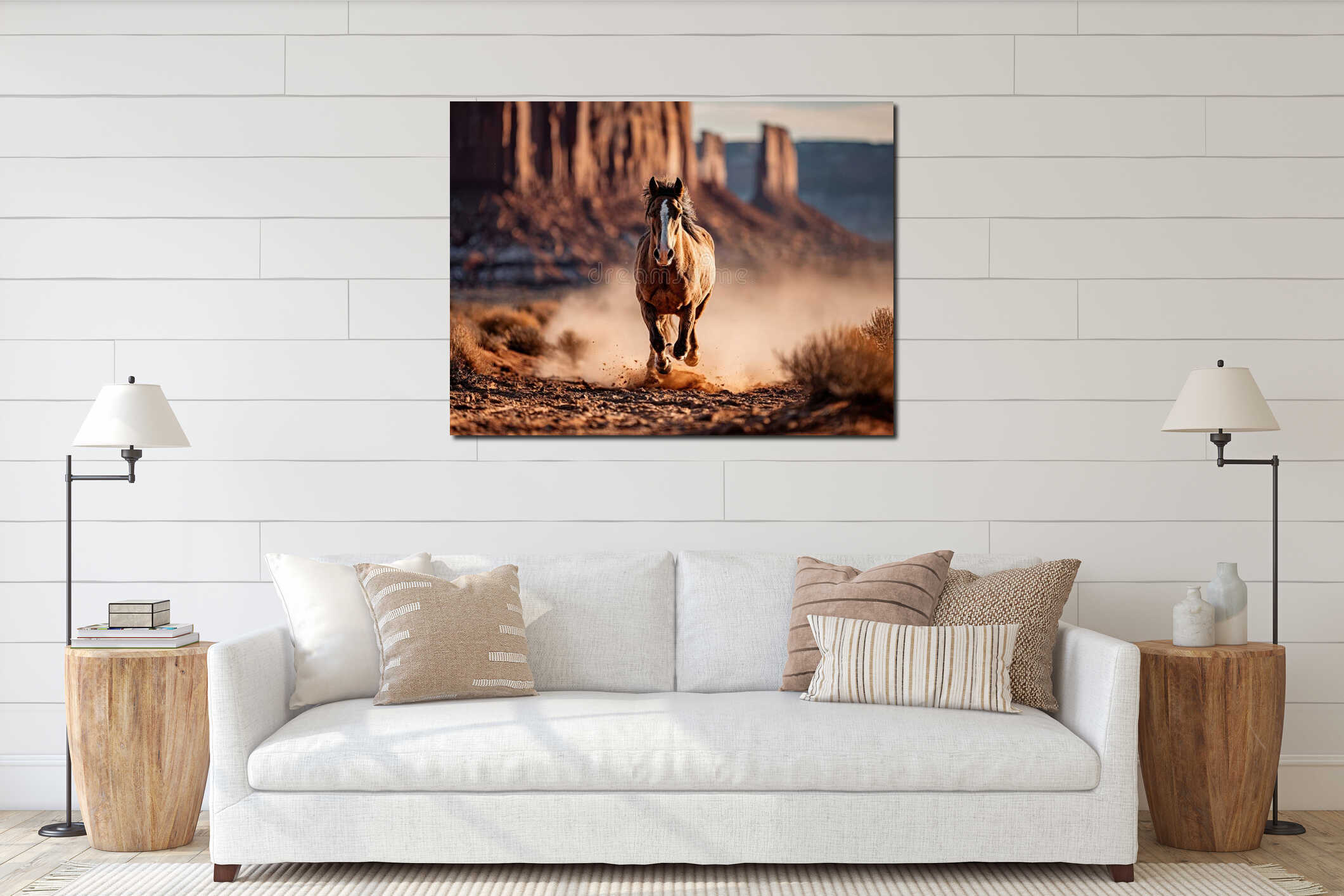 Canvas hanging interior mockup