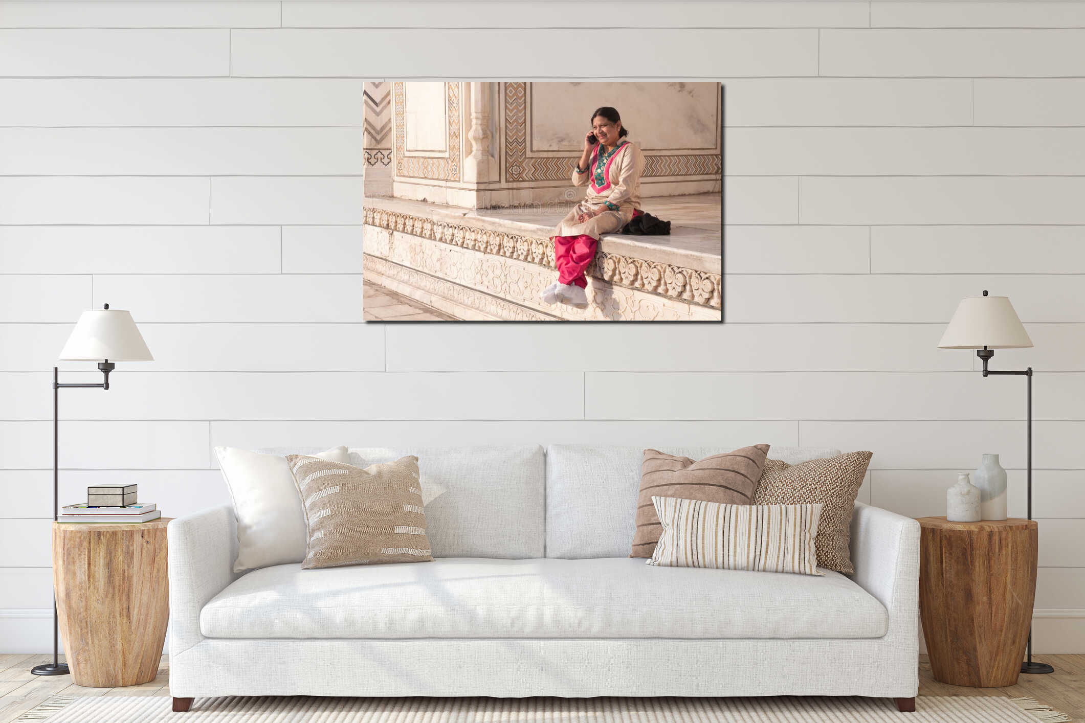 Canvas hanging interior mockup