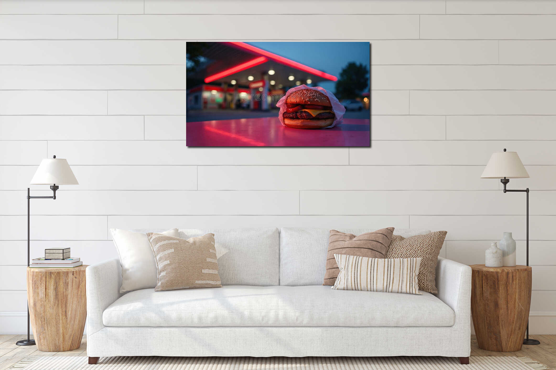 Canvas hanging interior mockup