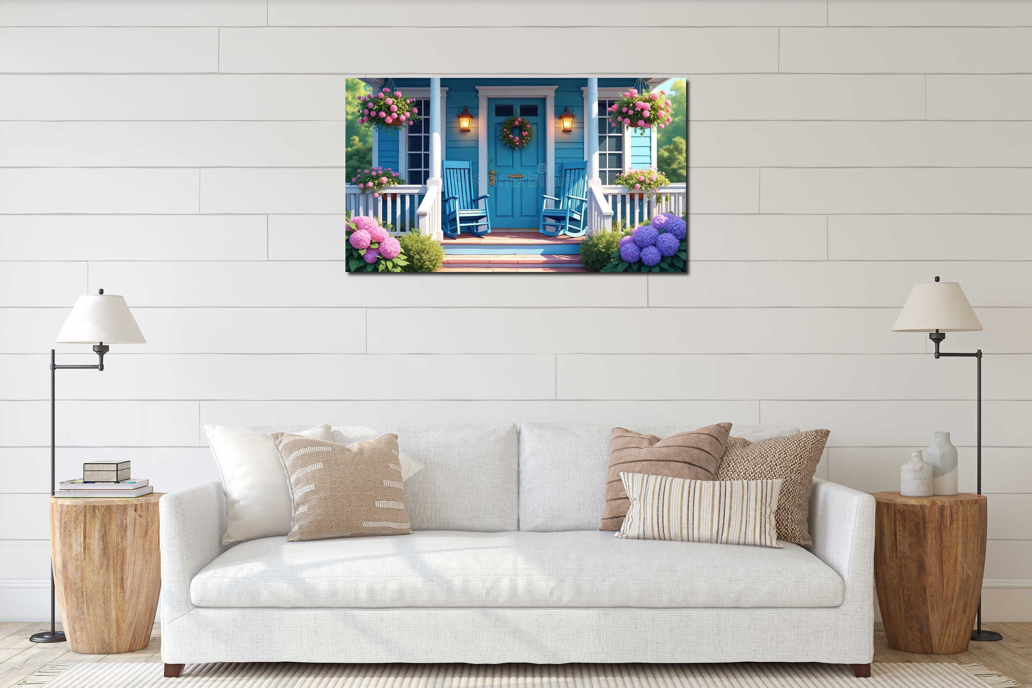 Canvas hanging interior mockup