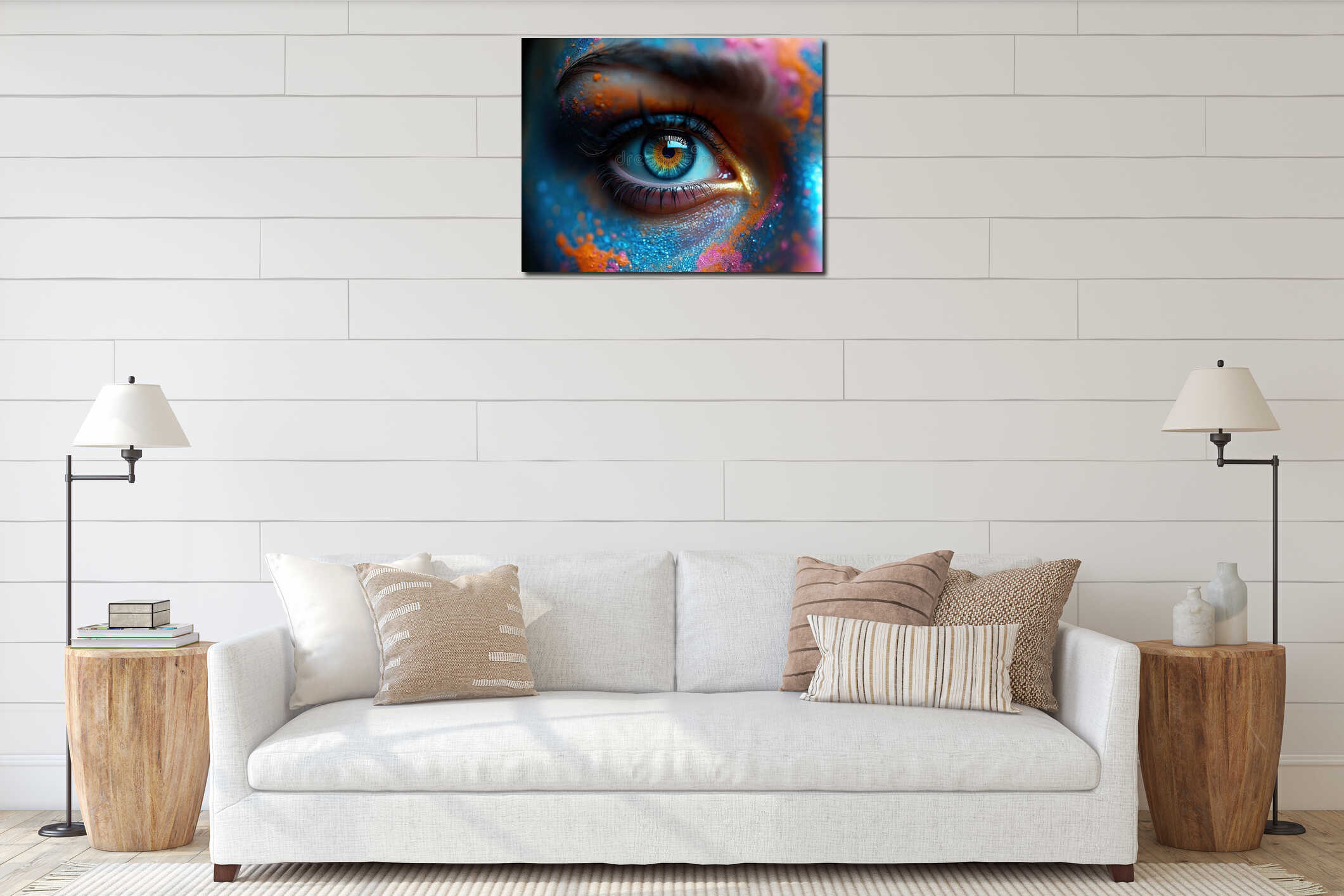 Canvas hanging interior mockup