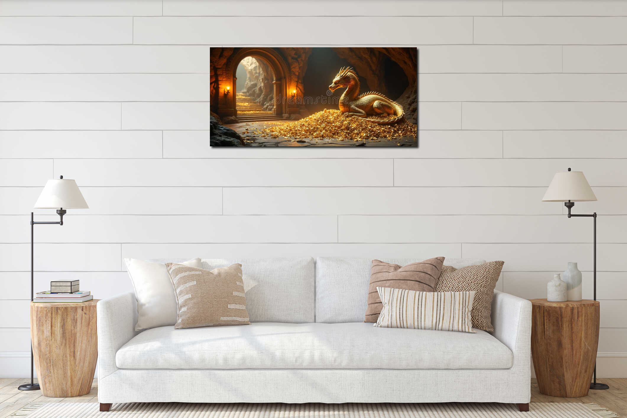 Canvas hanging interior mockup