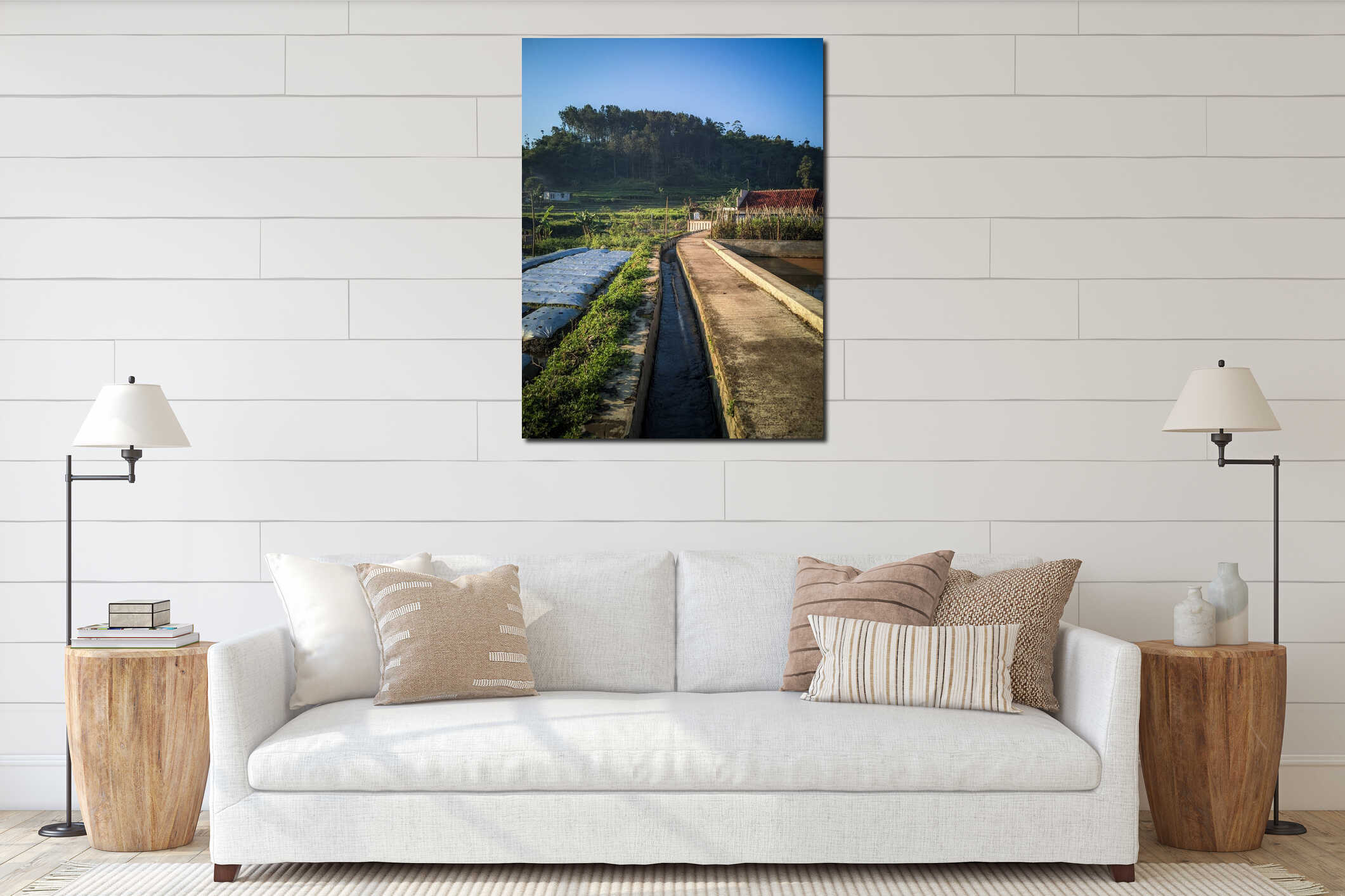 Canvas hanging interior mockup