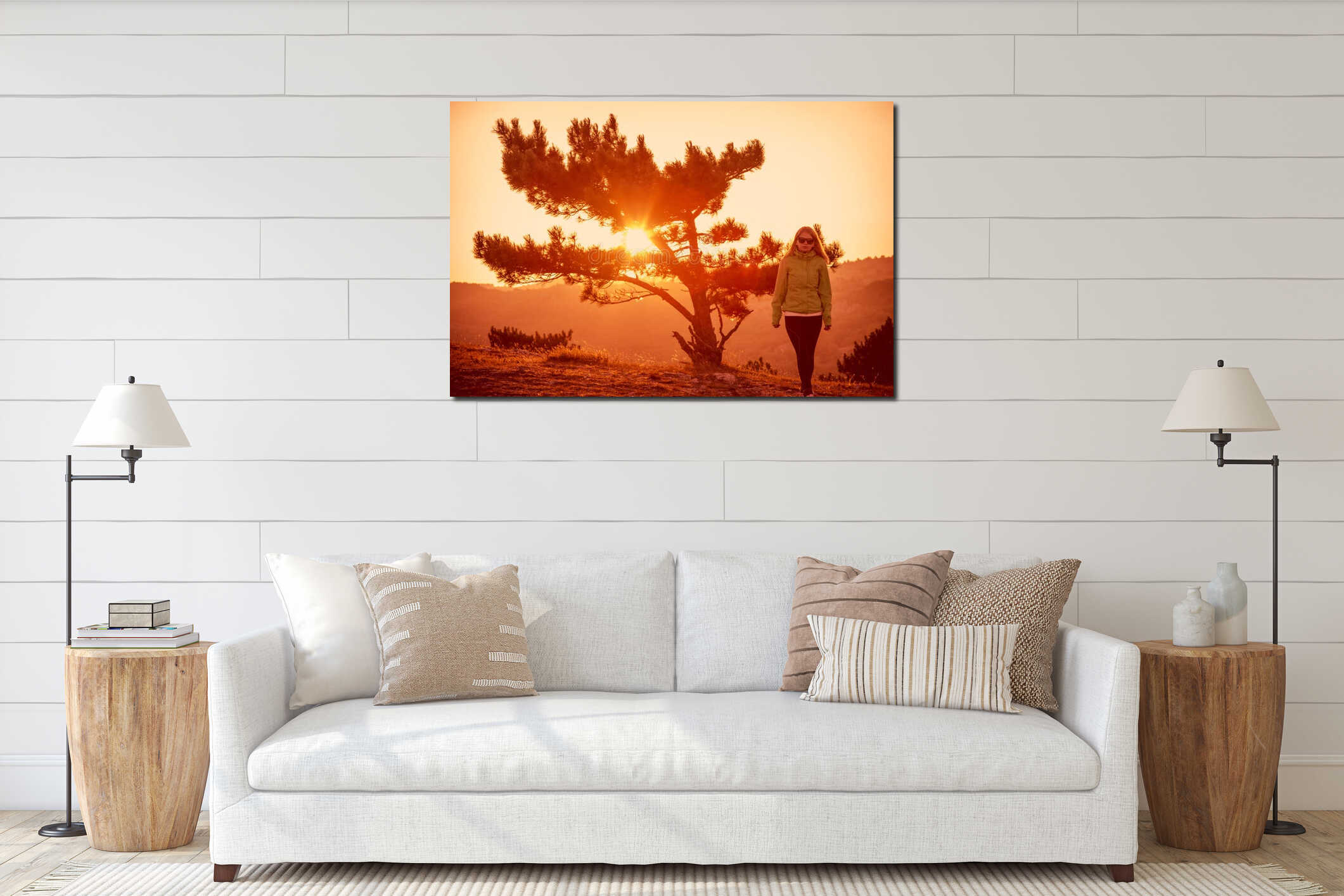 Canvas hanging interior mockup