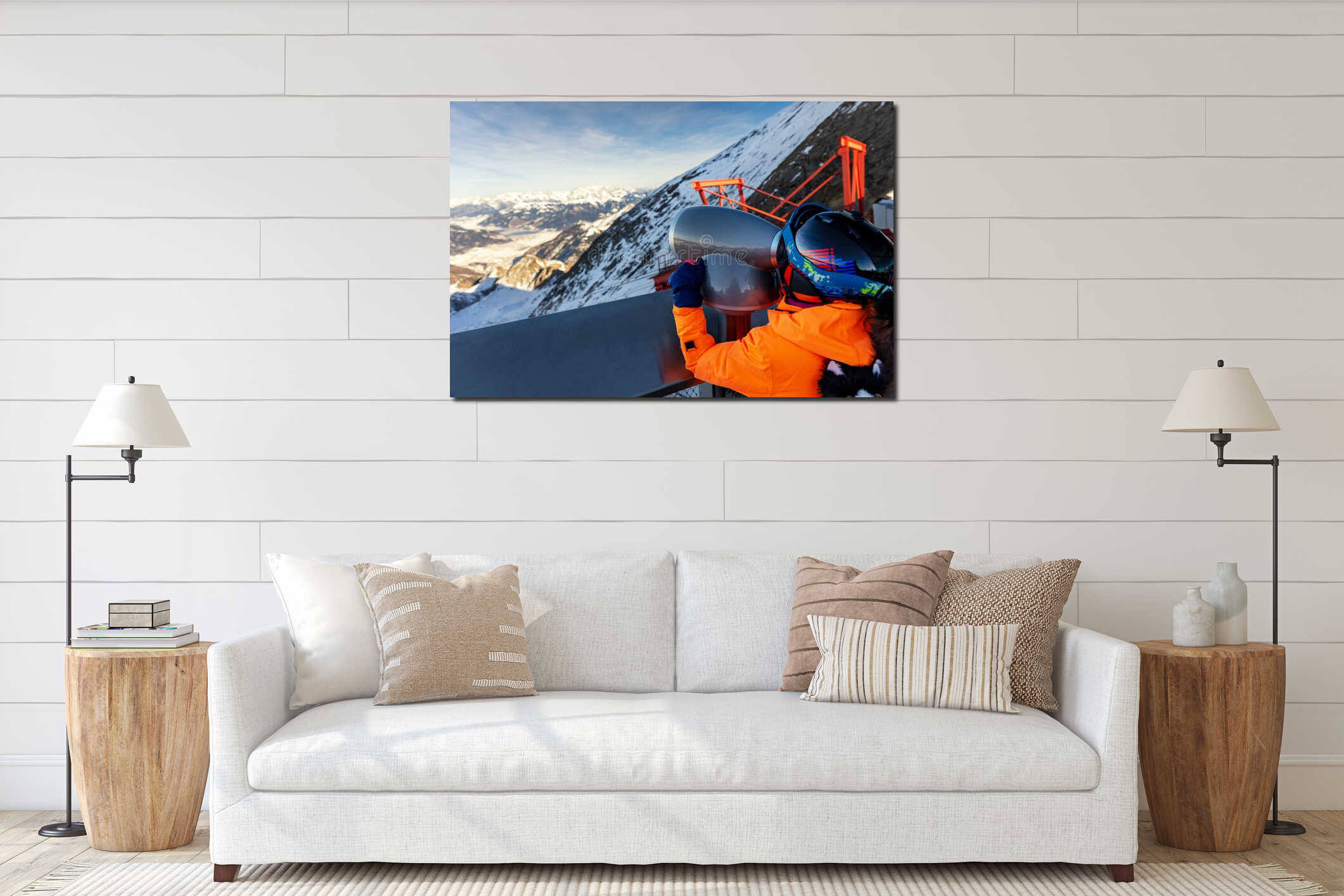 Canvas hanging interior mockup