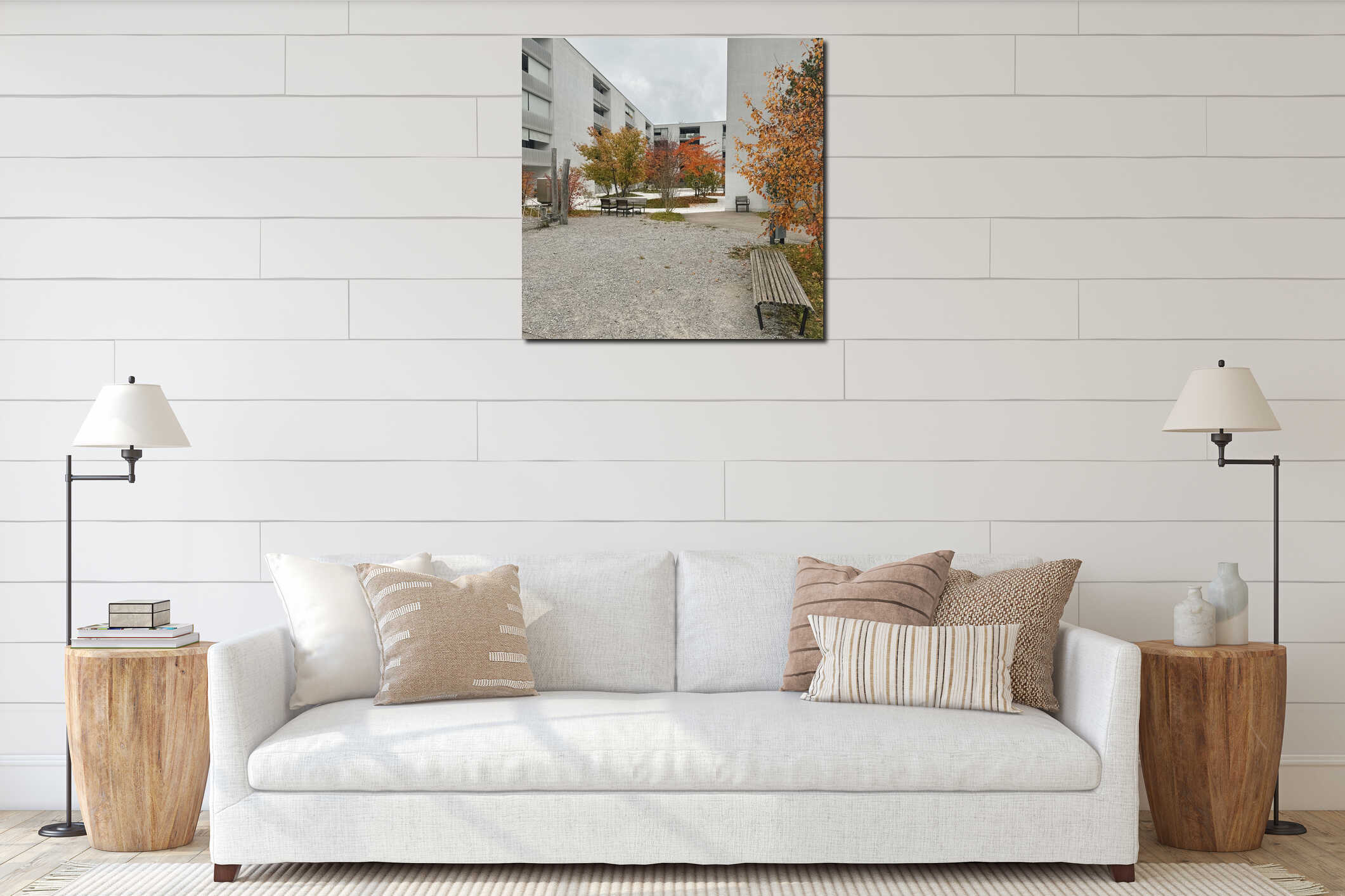 Canvas hanging interior mockup